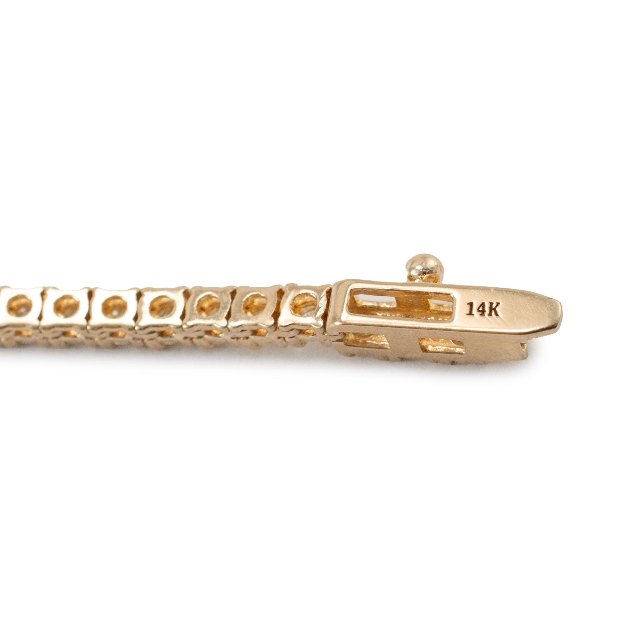 14K Yellow Gold 6.30ct Diamond Tennis Chain Necklace