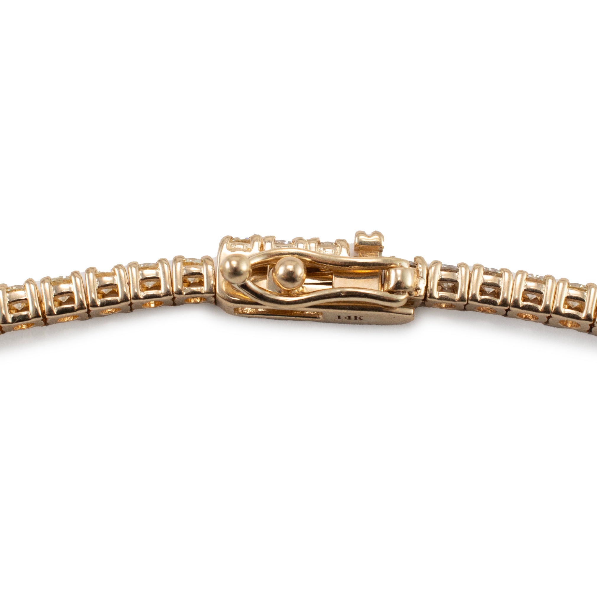 14K Yellow Gold 6.30ct Diamond Tennis Chain Necklace