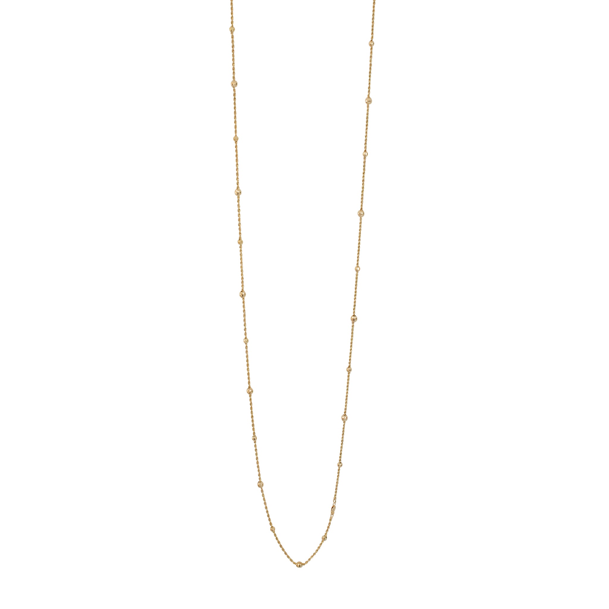 14K Yellow Gold Beaded 40” Rope Chain