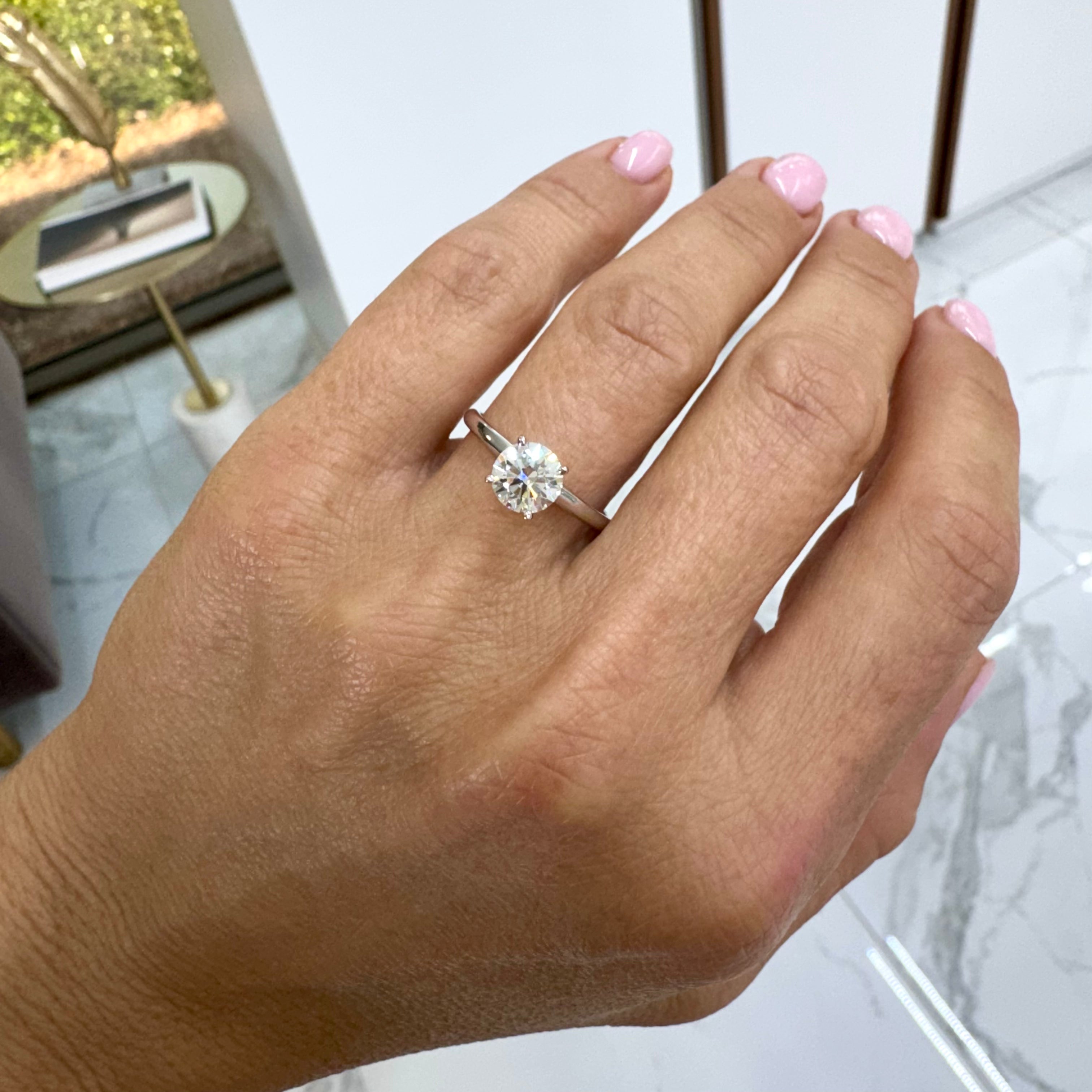 Ladies 14K White Gold 1.07ct Lab Grown Diamond Solitaire Engagement Ring