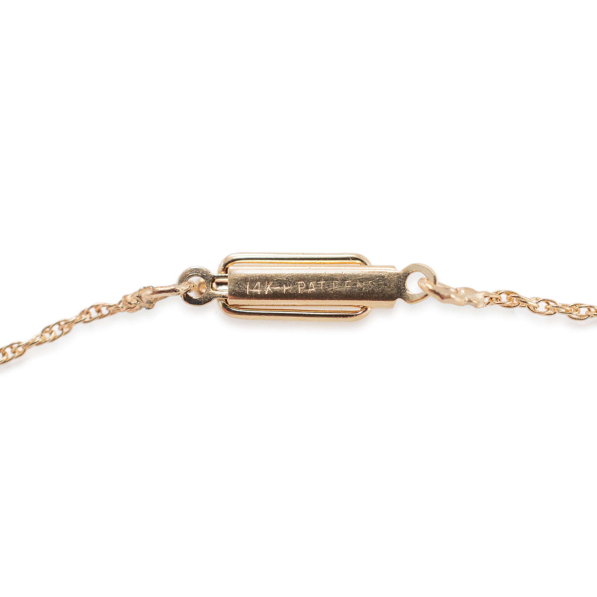 Antique 14K Yellow Gold Sapphire Diamond Drop Pendant Necklace