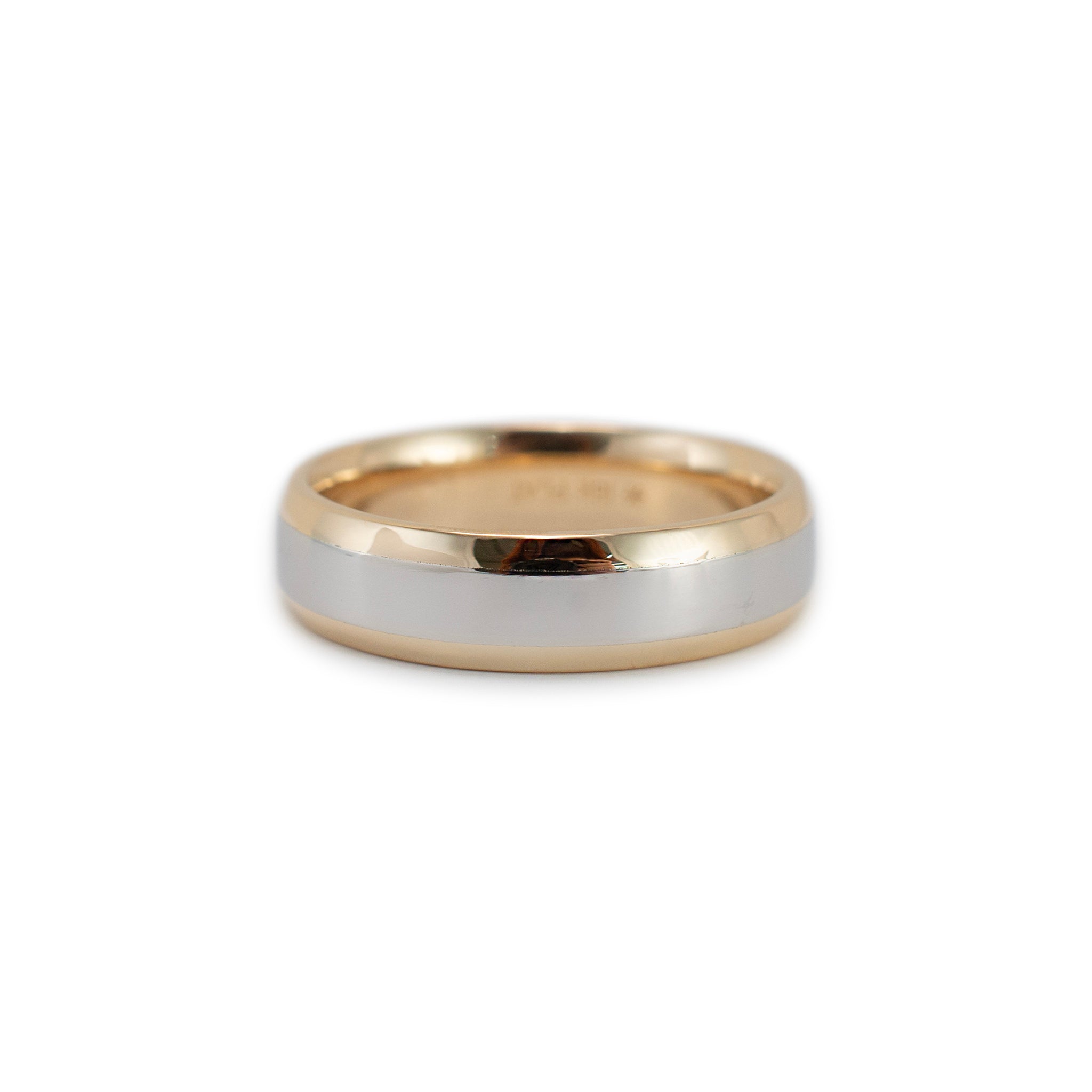 Men’s Platinum and 18K Yellow Gold Wedding Band Ring