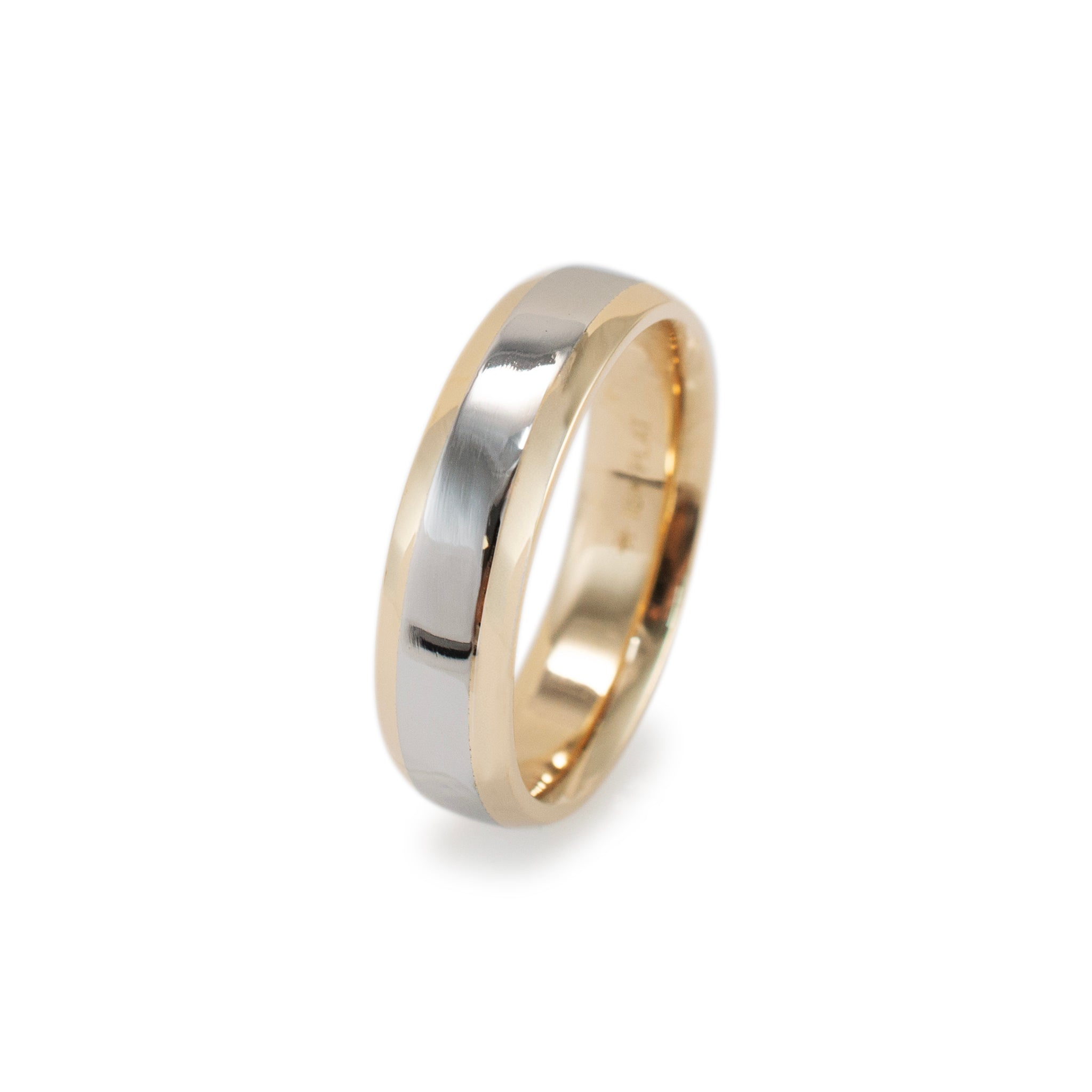Men’s Platinum and 18K Yellow Gold Wedding Band Ring