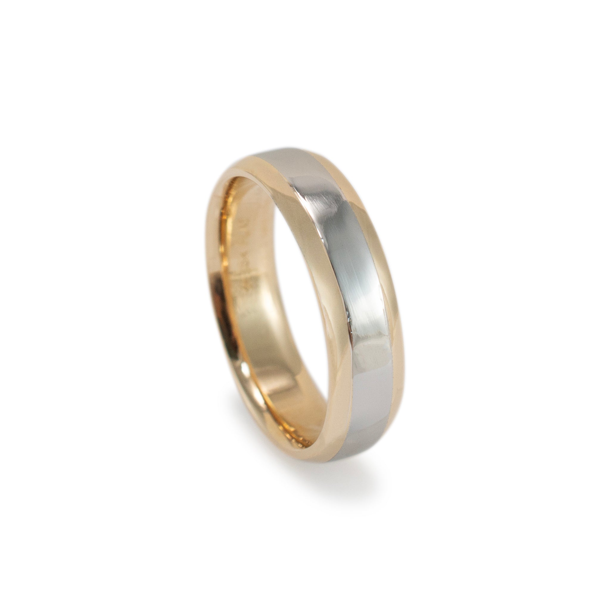 Men’s Platinum and 18K Yellow Gold Wedding Band Ring
