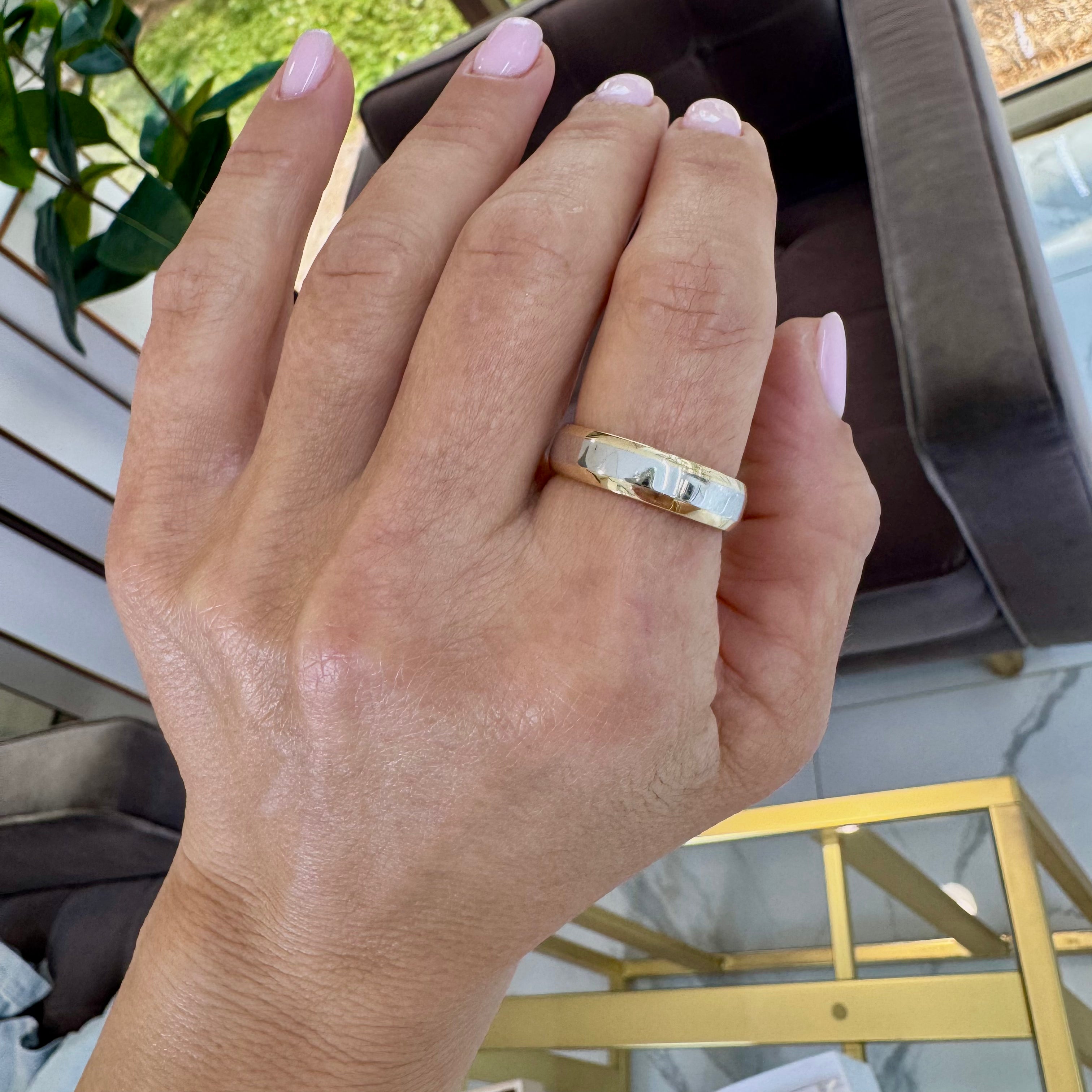 Men’s Platinum and 18K Yellow Gold Wedding Band Ring