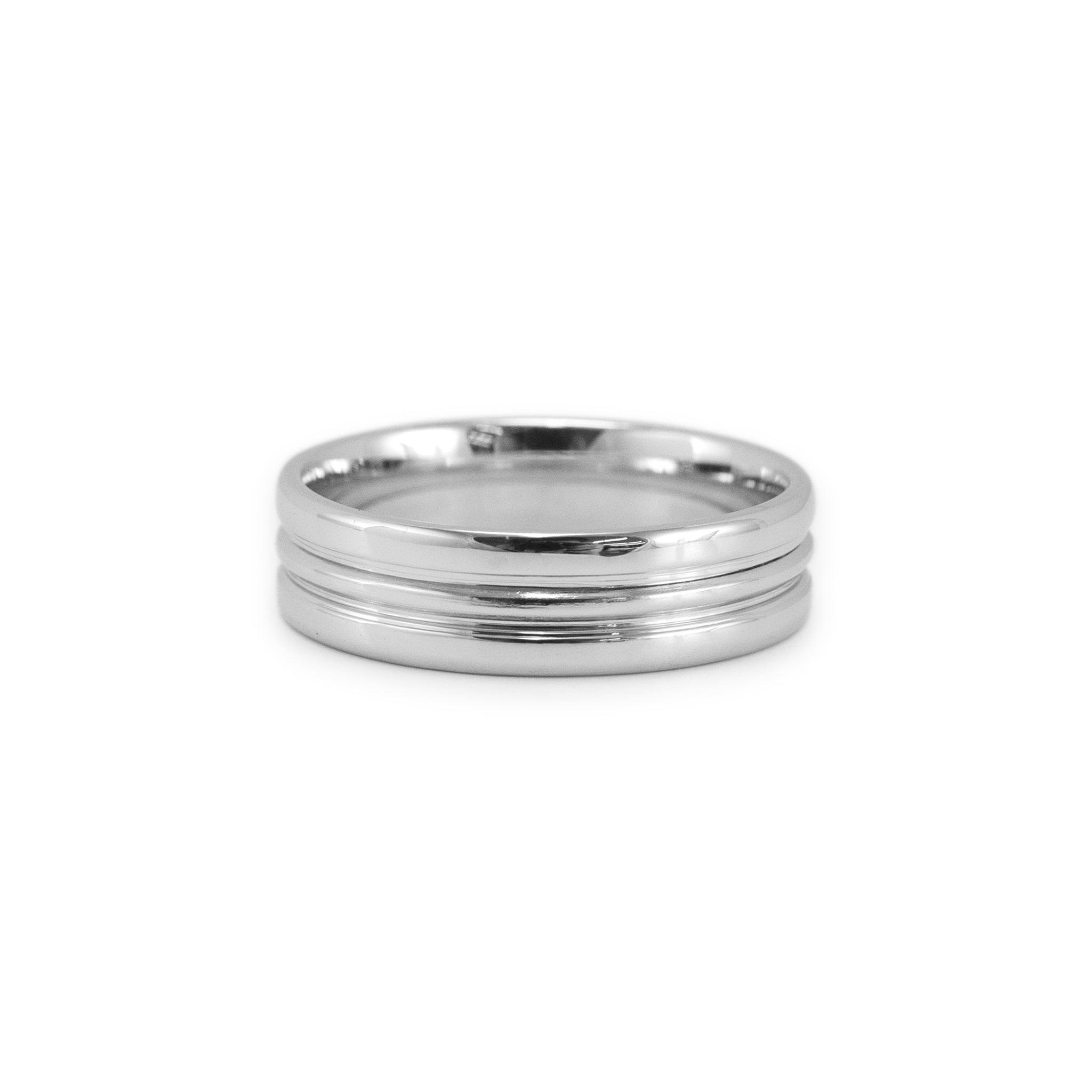 Men’s Platinum and 18K White Gold Diana Wedding Band Ring