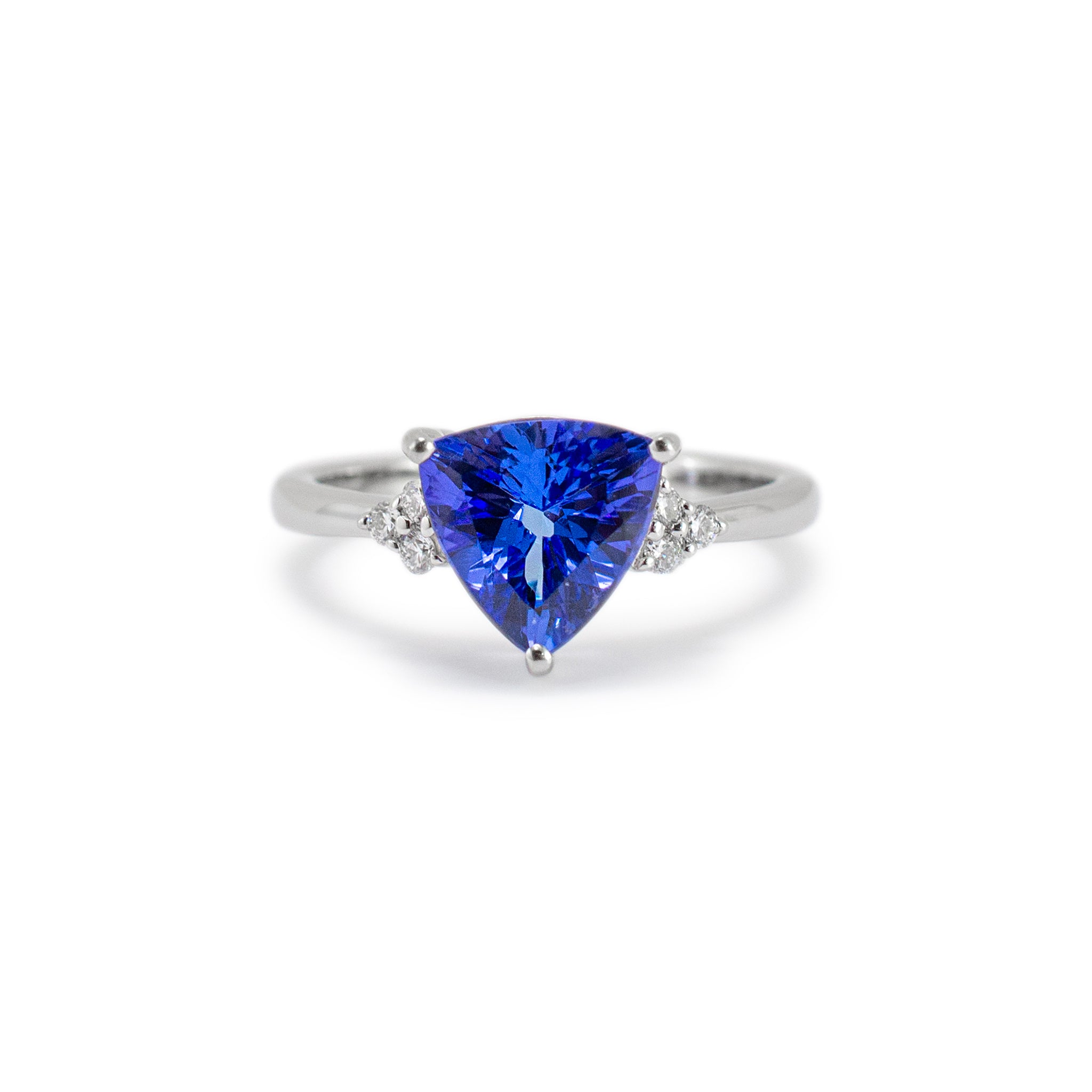 Ladies 950 Platinum Tanzanite Accented Diamond Cocktail Ring