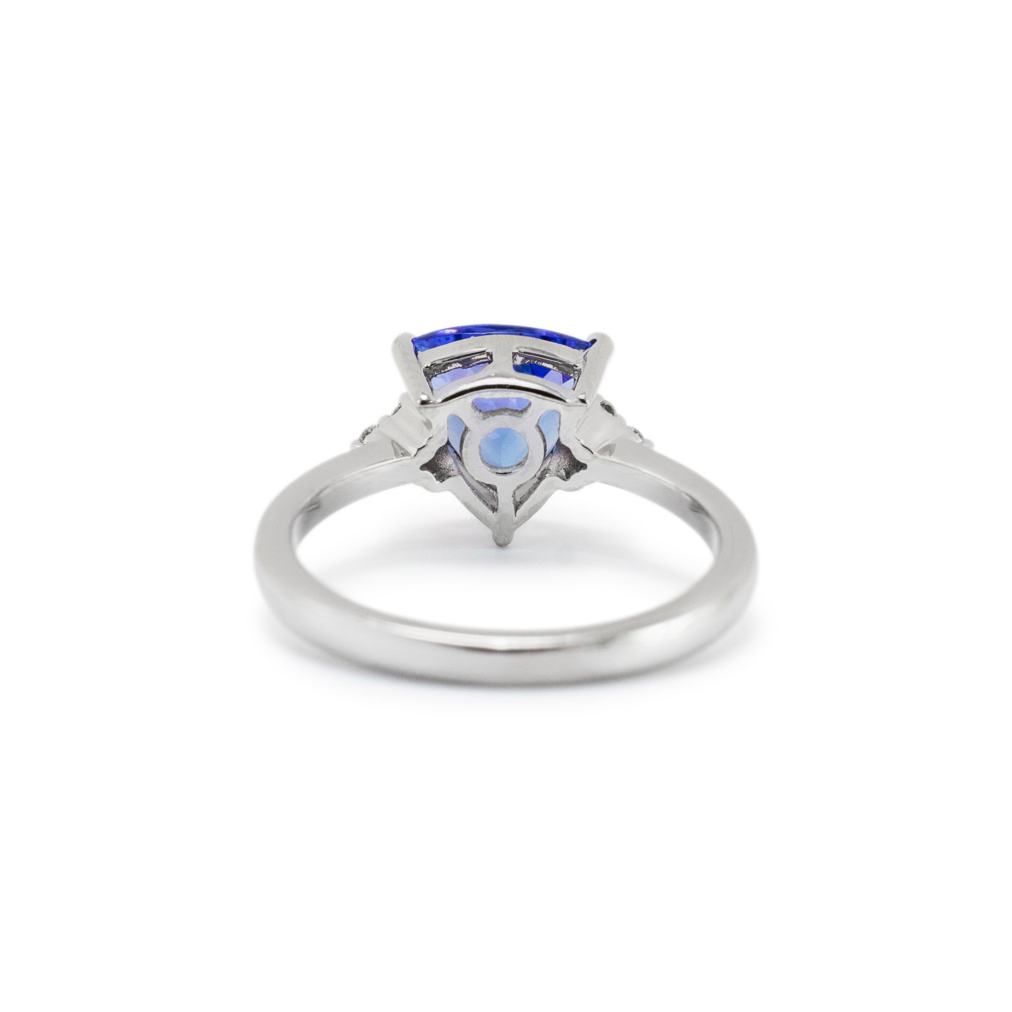 Ladies 950 Platinum Tanzanite Accented Diamond Cocktail Ring