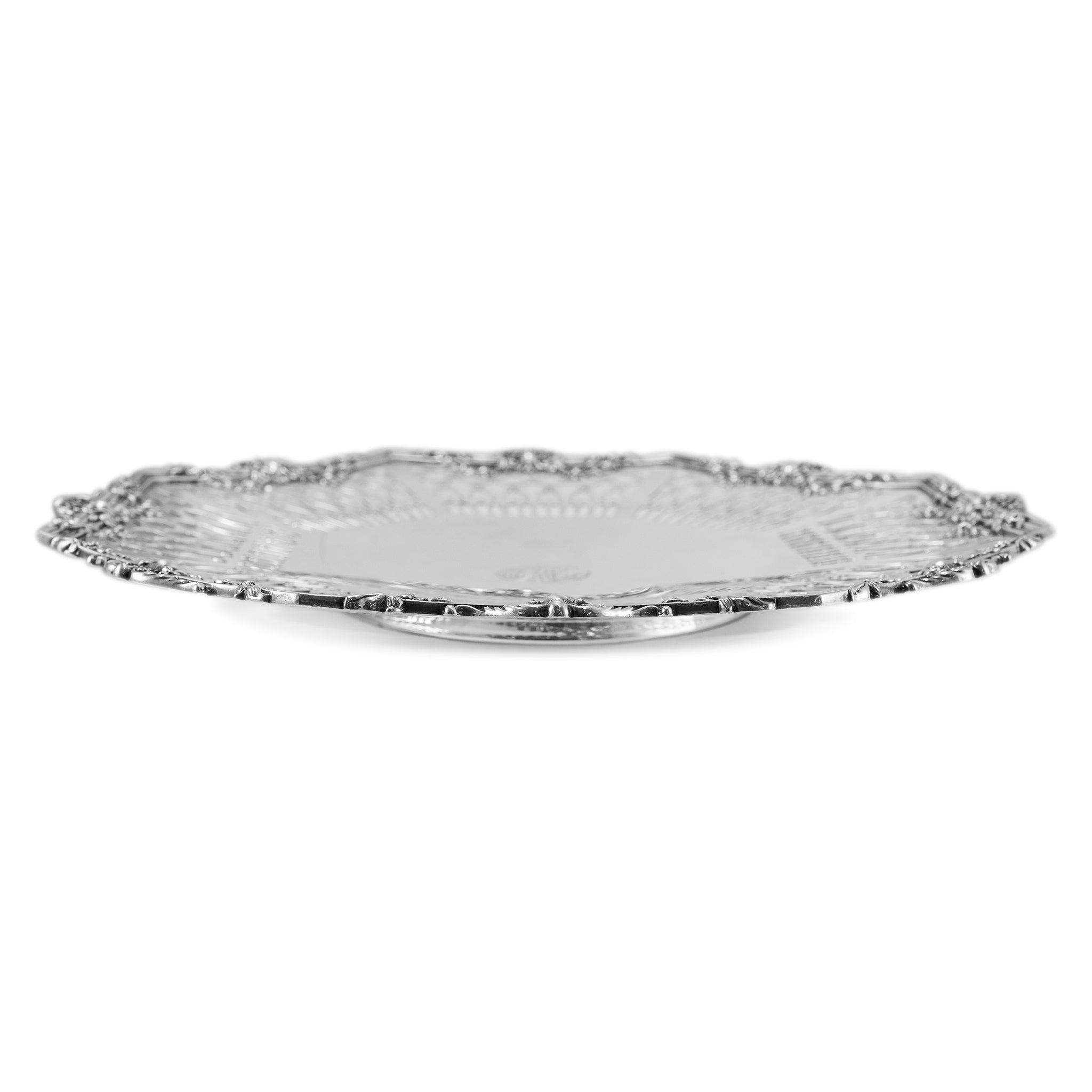 Vintage 925 Sterling Silver Round Platter Tray