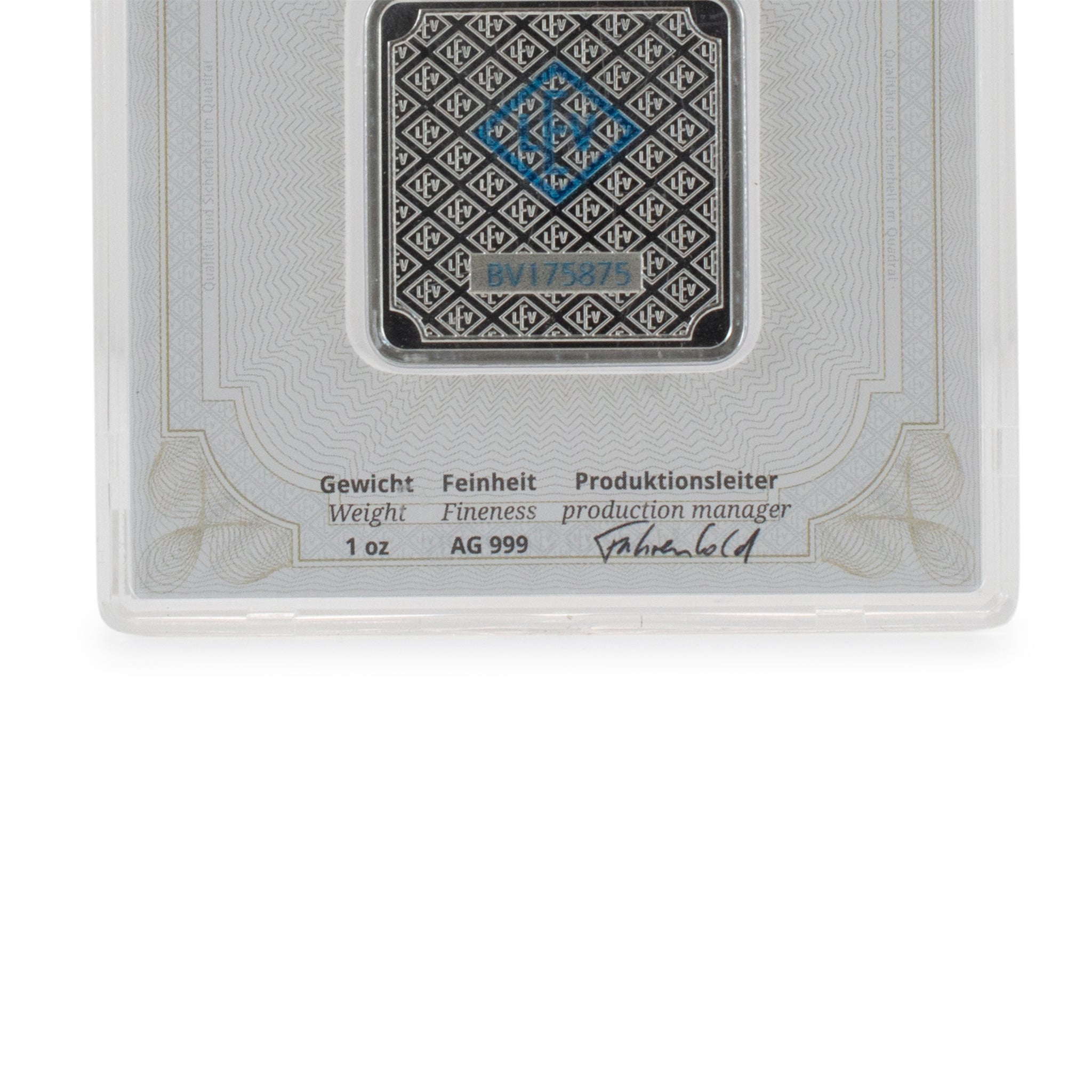 Geiger Edelmetalle Fine Silver Bar 1OZ .999 Pure