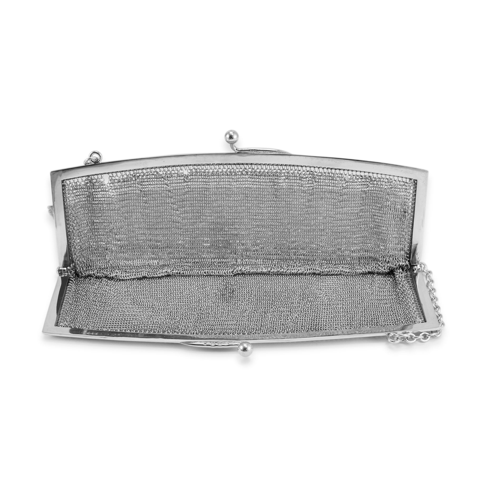 Antique 800 Silver Metal Chain Mesh Purse