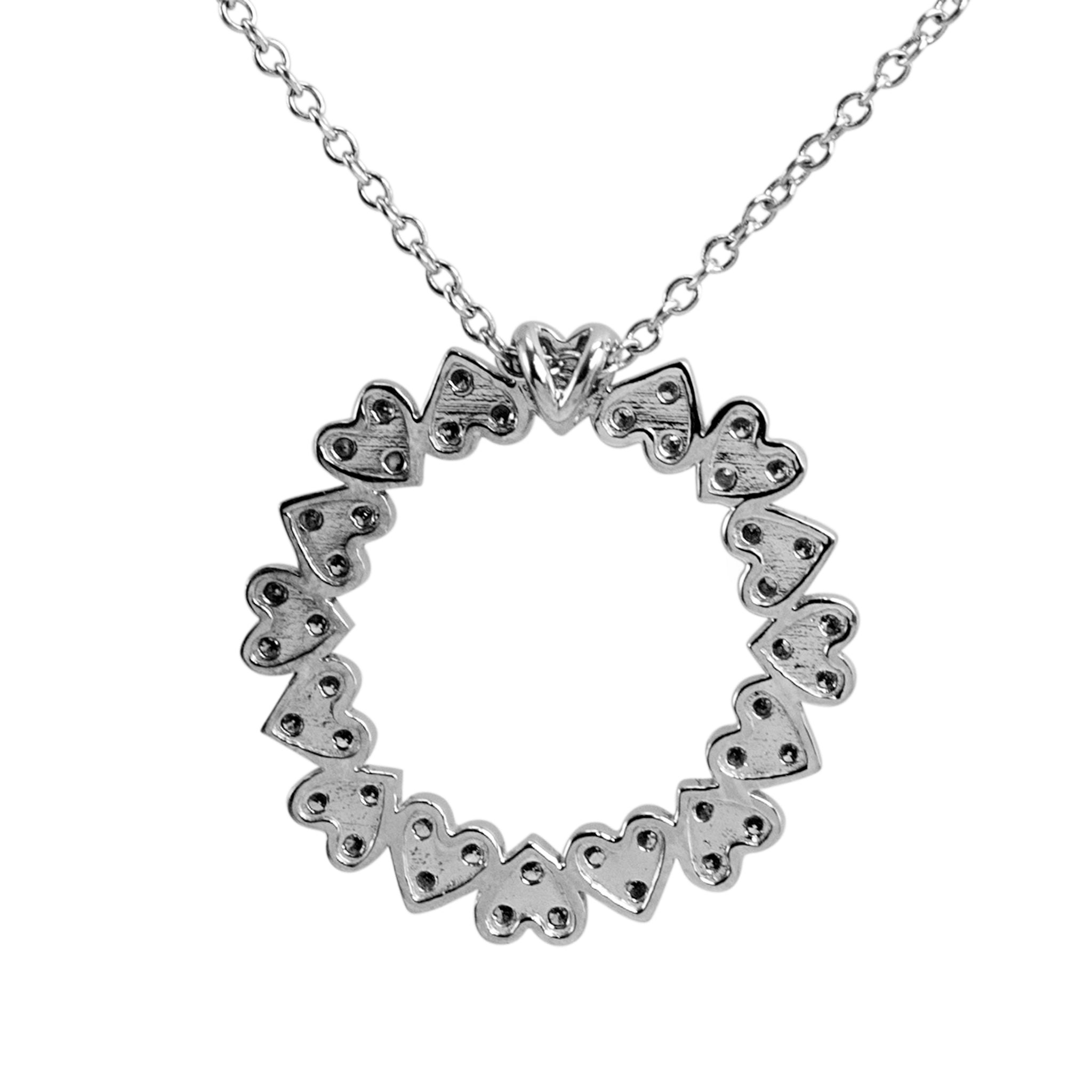 Jose Hess 18K White Gold Diamond Circle Pendant Necklace
