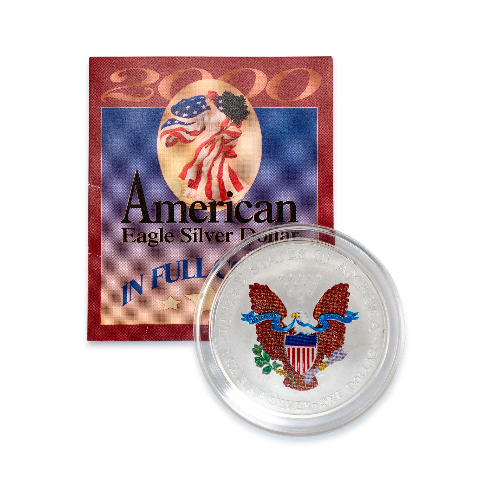 2000 Painted 1OZ 999 Silver $1 American Eagle Liberty Coin