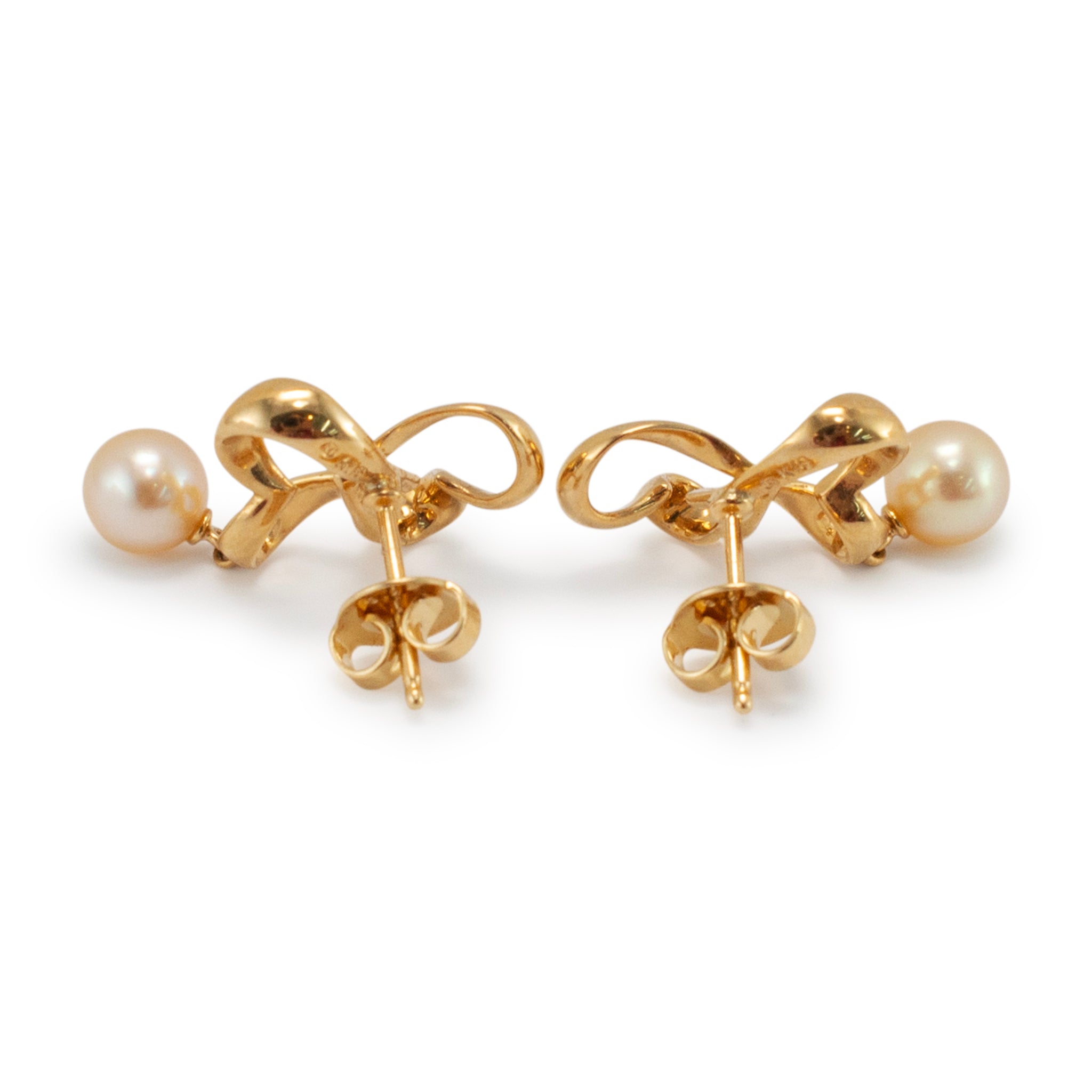 Mikimoto 18K Yellow Gold Pearls Stud Dangle Earrings