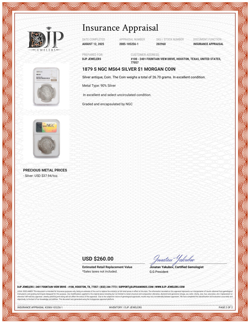 1879 S NGC MS64 Silver $1 Morgan Coin