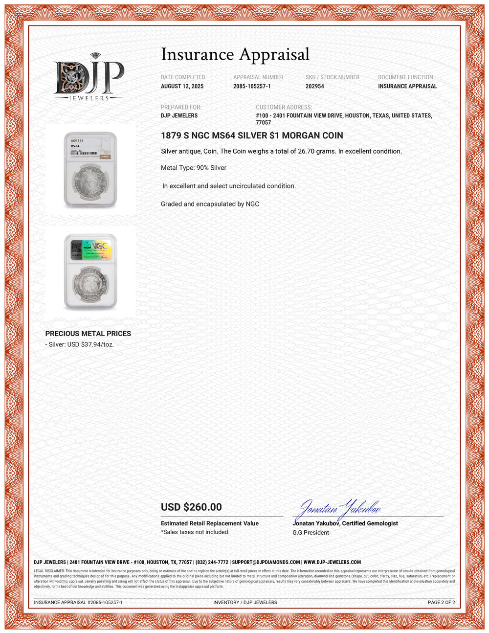 1879 S NGC MS64 Silver $1 Morgan Coin