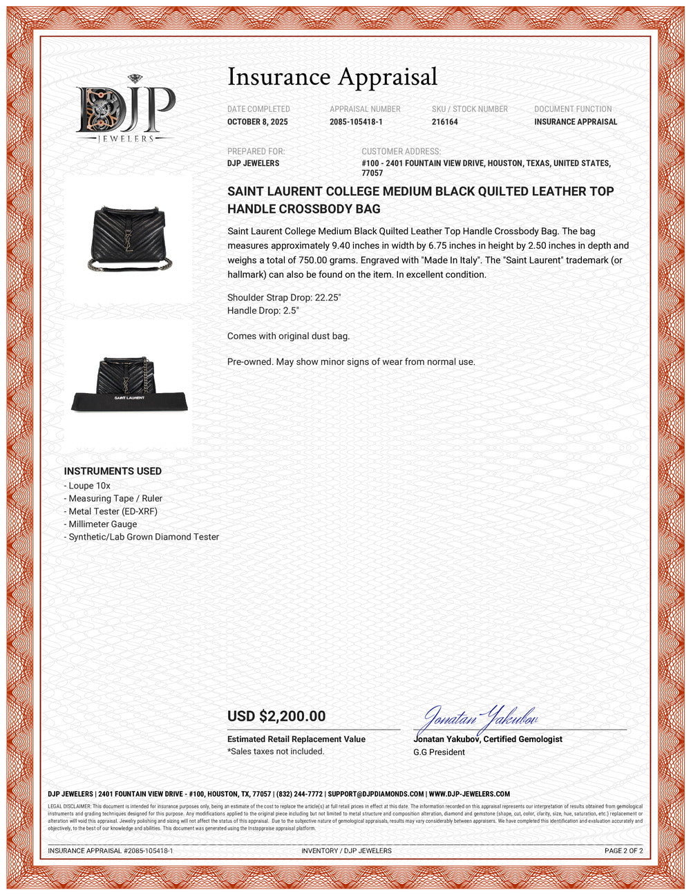 Saint Laurent College Medium Black Quilted Leather Top Handle Crossbody Bag