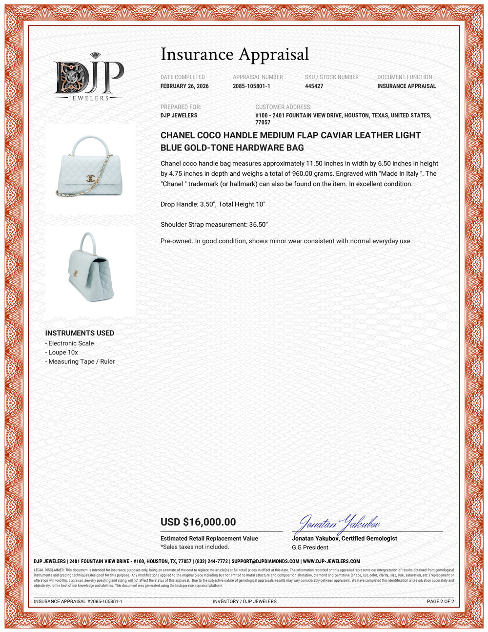 Chanel Coco Handle Medium Flap Caviar Leather Light Blue Gold-Tone Hardware Bag