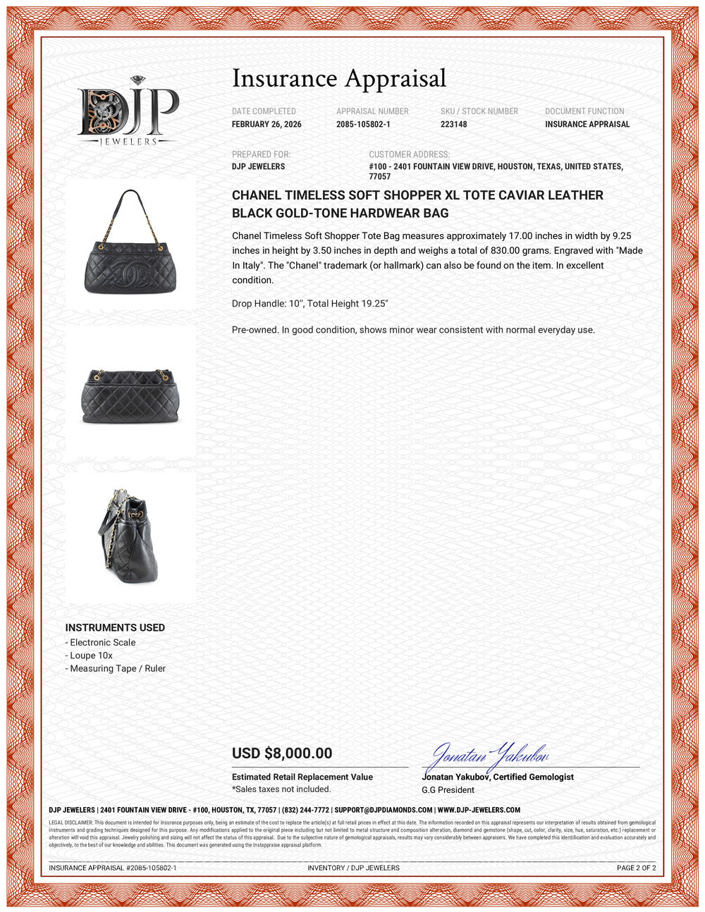 Chanel Timeless Soft Shopper XL Tote Caviar Leather Black Gold-Tone Hardwear Bag