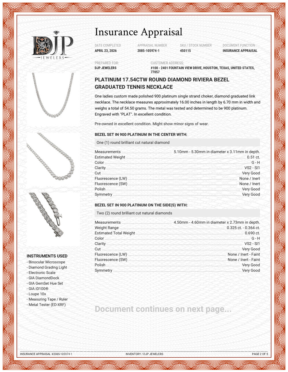 Platinum 17.54ctw Round Diamond Riviera Bezel Graduated Tennis Necklace