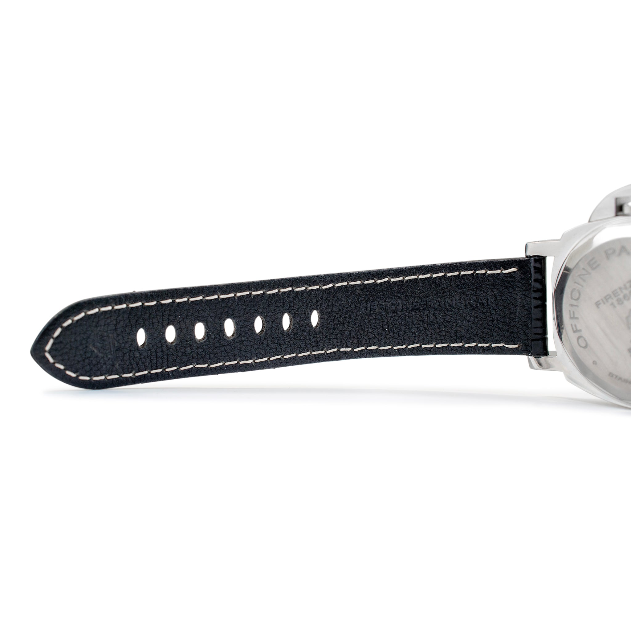 Panerai Luminor Base Logo 44MM OP6834 Black Leather Strap Steel Watch