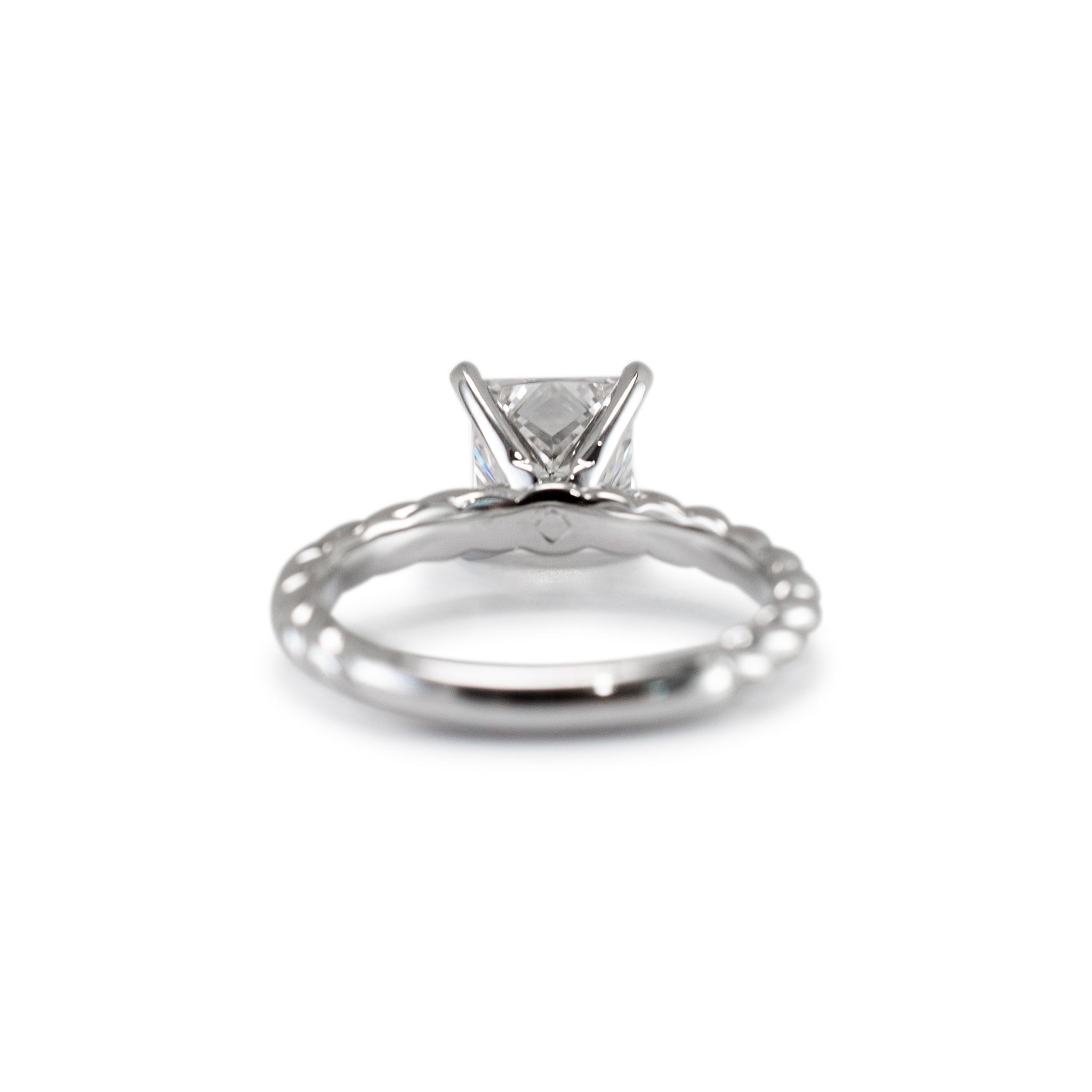 14K White Gold 1.50ct Princess Cut Lab Grown Diamond Solitaire Engagement Ring