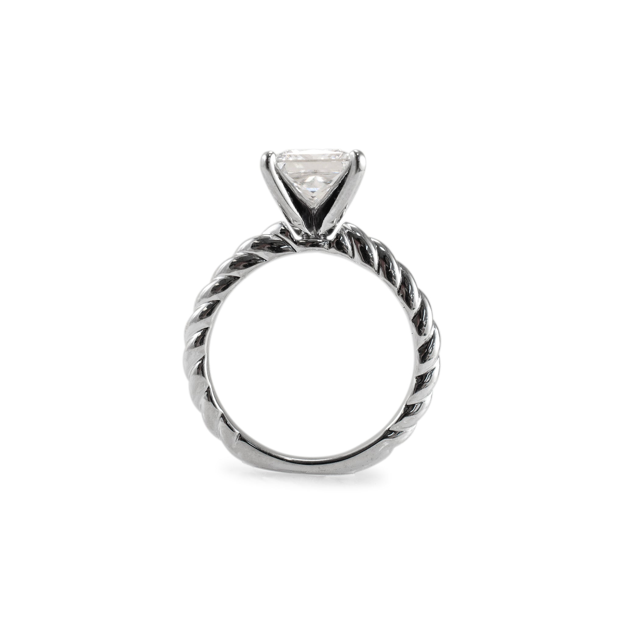 14K White Gold 1.50ct Princess Cut Lab Grown Diamond Solitaire Engagement Ring