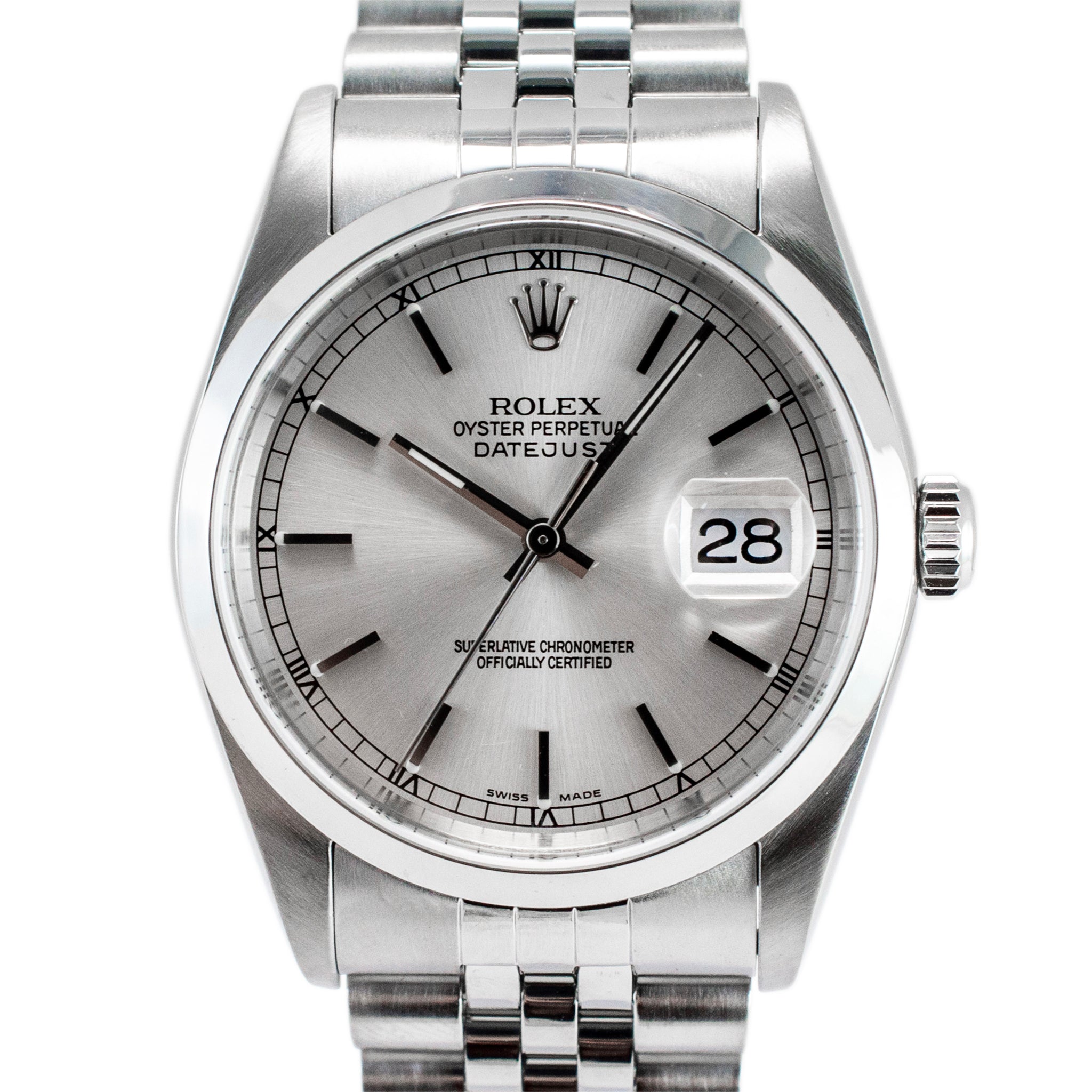 Rolex Datejust 36MM 16200 Silver Dial Jubilee Stainless Steel Watch