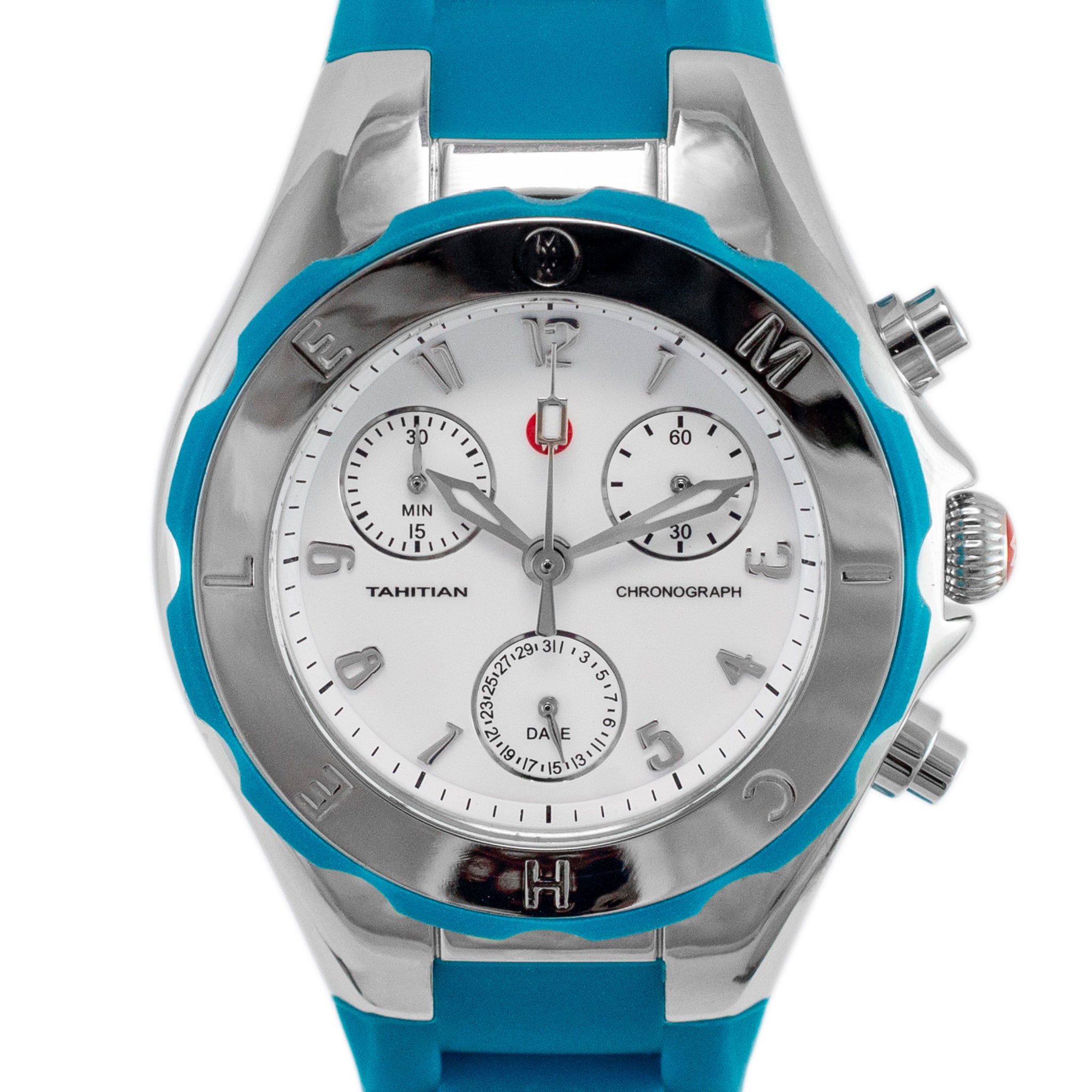 Michele Tahitian Jelly Bean MWW12D000002 Blue Quartz Stainless Watch