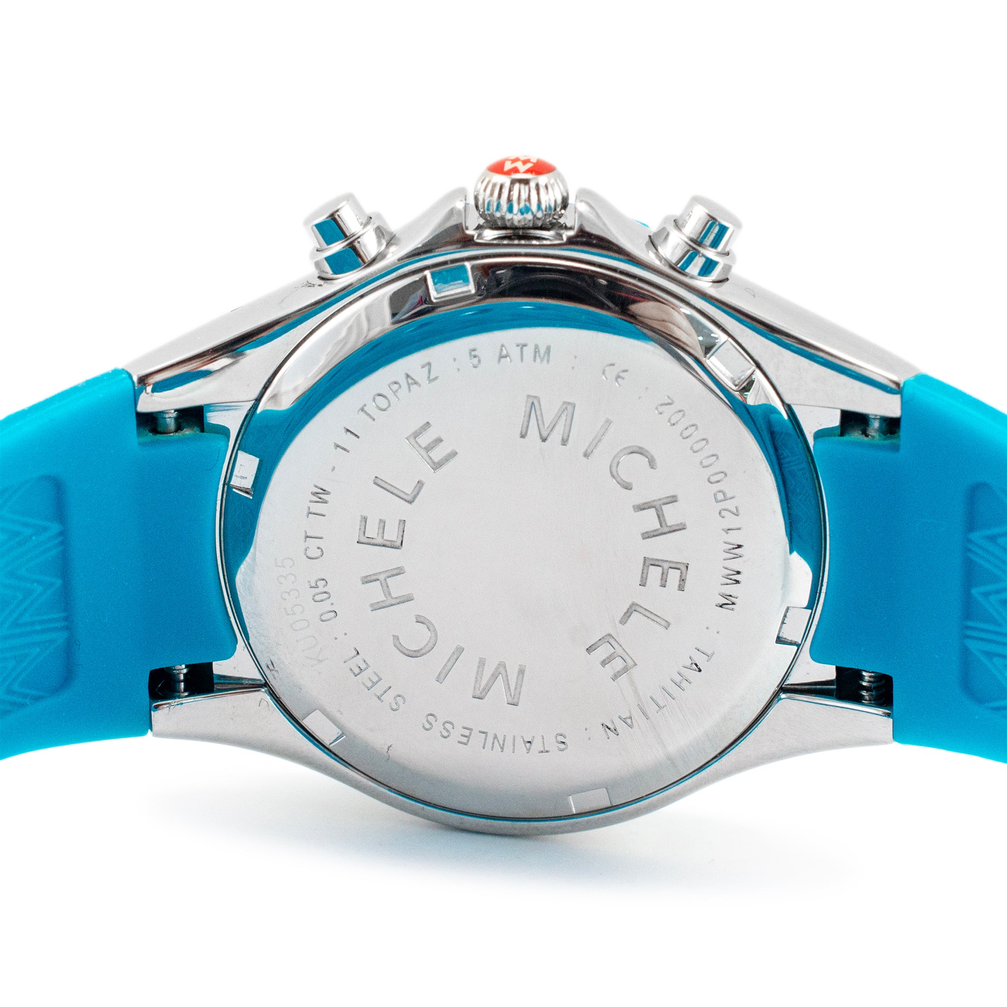 Michele Tahitian Jelly Bean MWW12D000002 Blue Quartz Stainless Watch