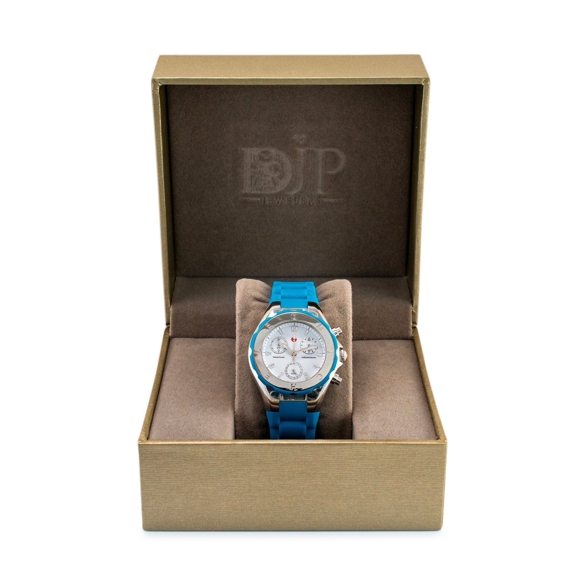 Michele Tahitian Jelly Bean MWW12D000002 Blue Quartz Stainless Watch