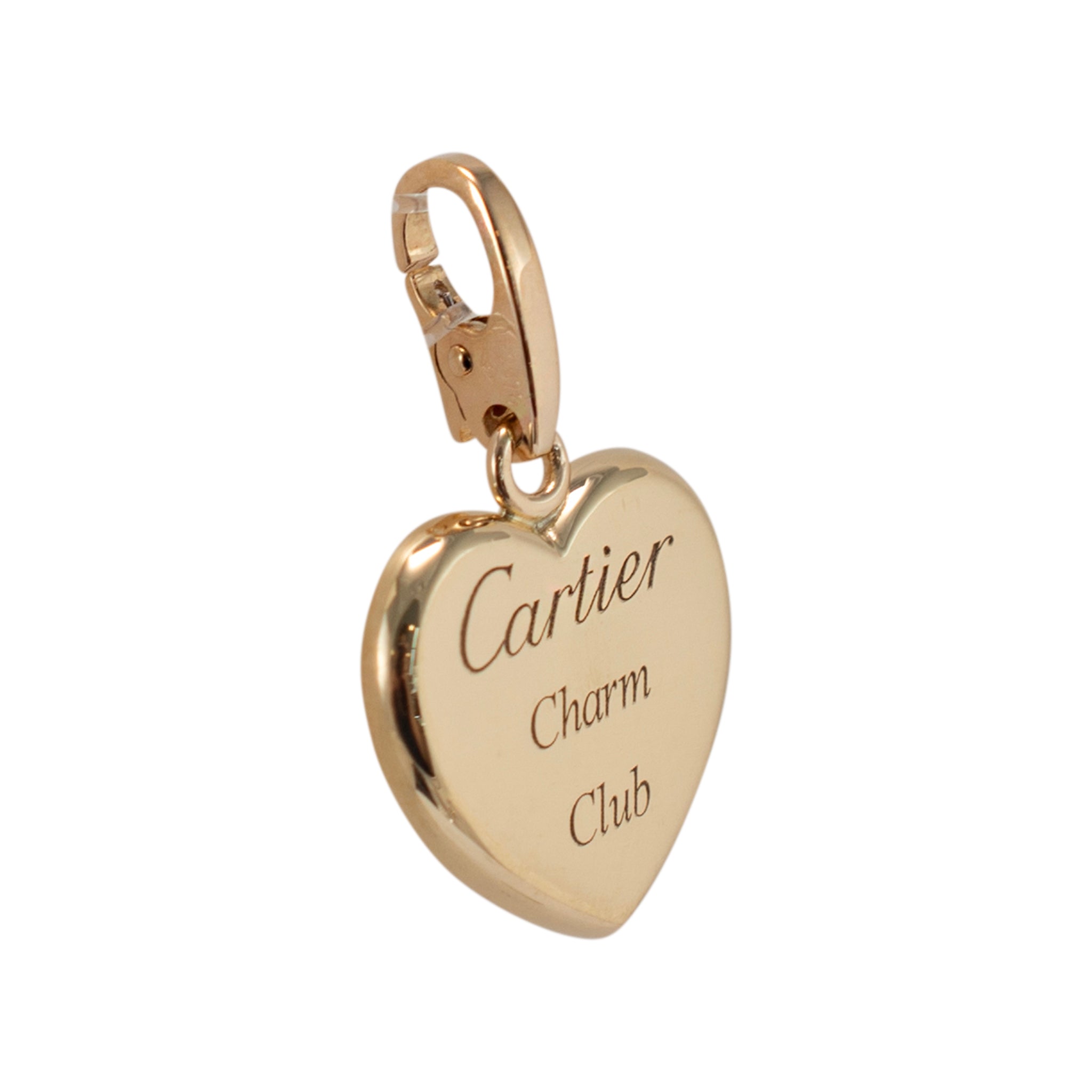 Vintage Cartier 18K Yellow Gold Charm Club Heart Pendant