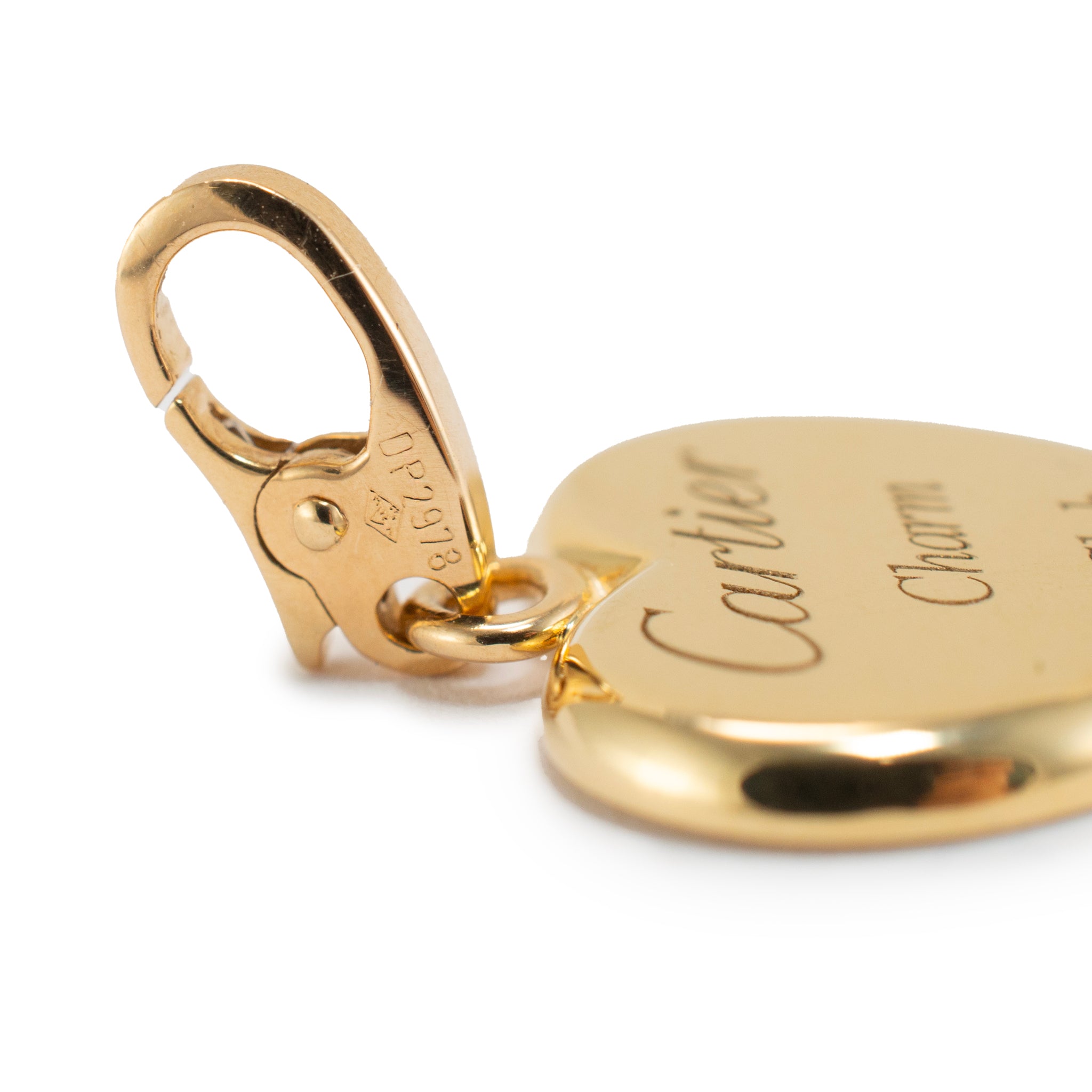 Vintage Cartier 18K Yellow Gold Charm Club Heart Pendant