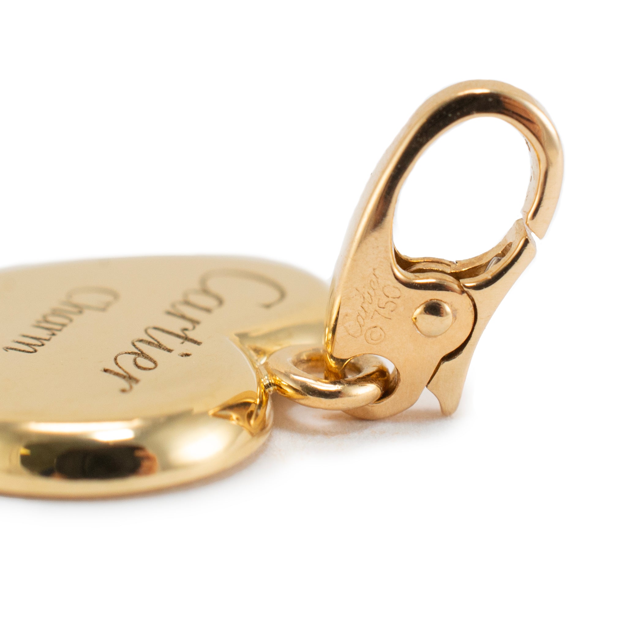 Vintage Cartier 18K Yellow Gold Charm Club Heart Pendant