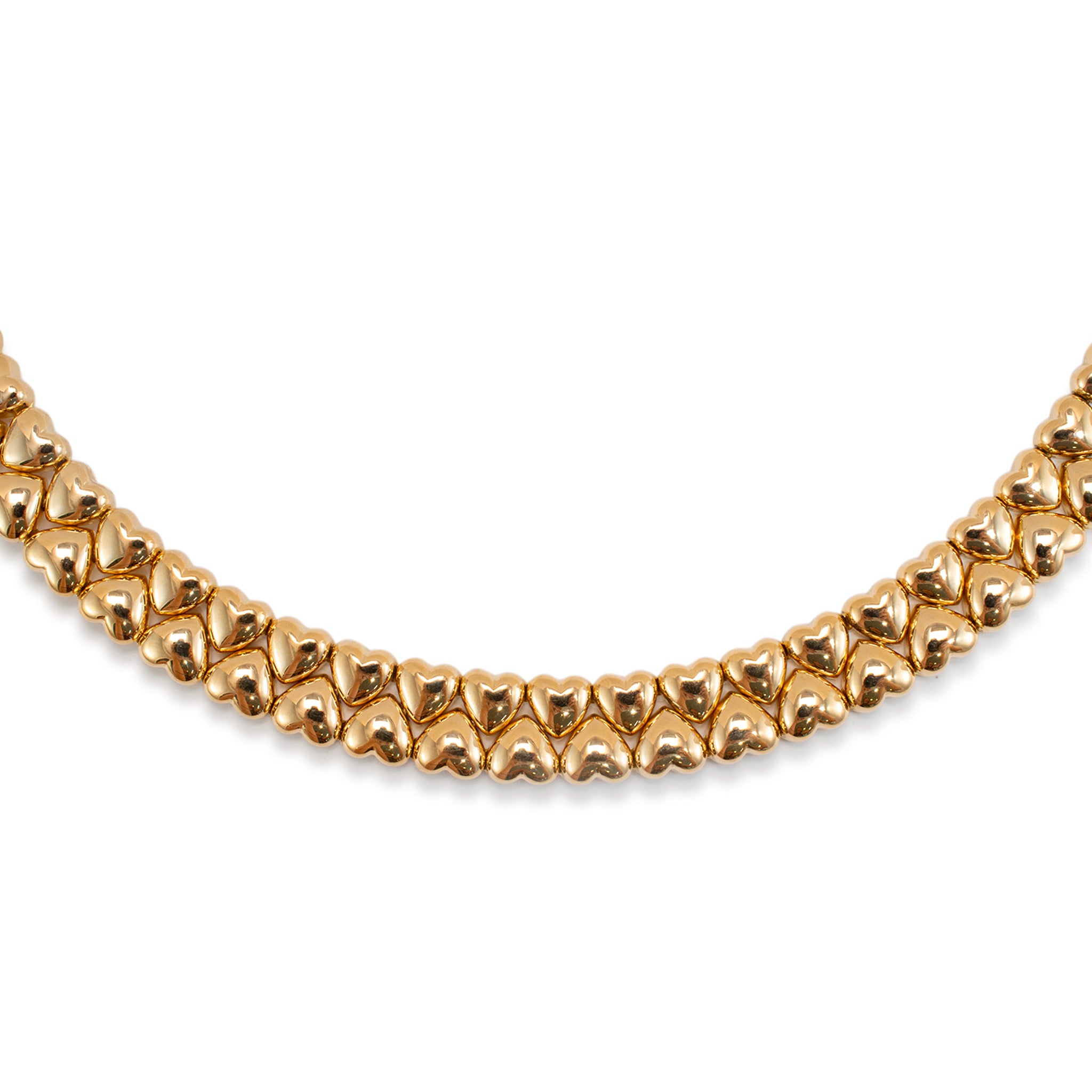 1994 Vintage Cartier Heart Collier 18K Yellow Gold Choker Necklace