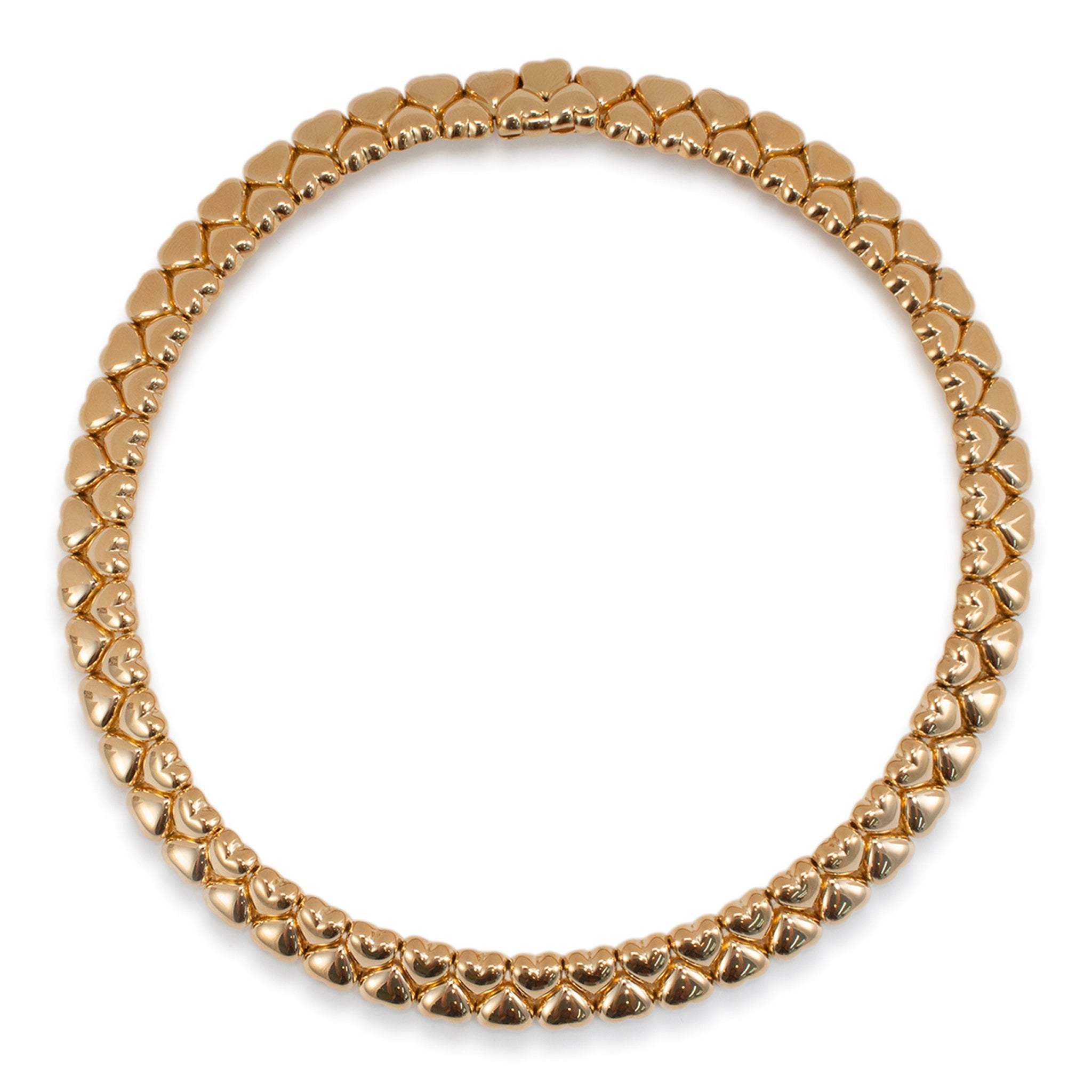 1994 Vintage Cartier Heart Collier 18K Yellow Gold Choker Necklace