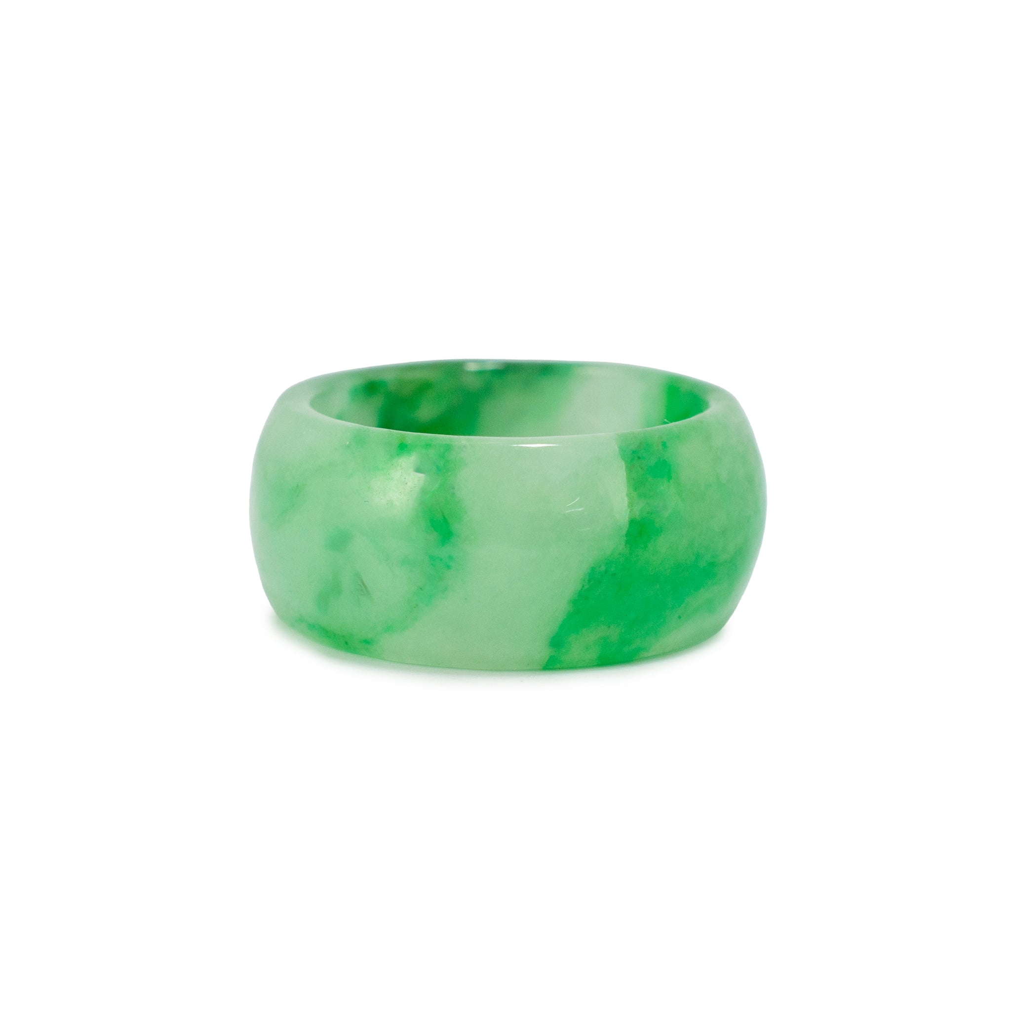 Ladies Natural Green 20.30ct Jadeite Jade Band Ring