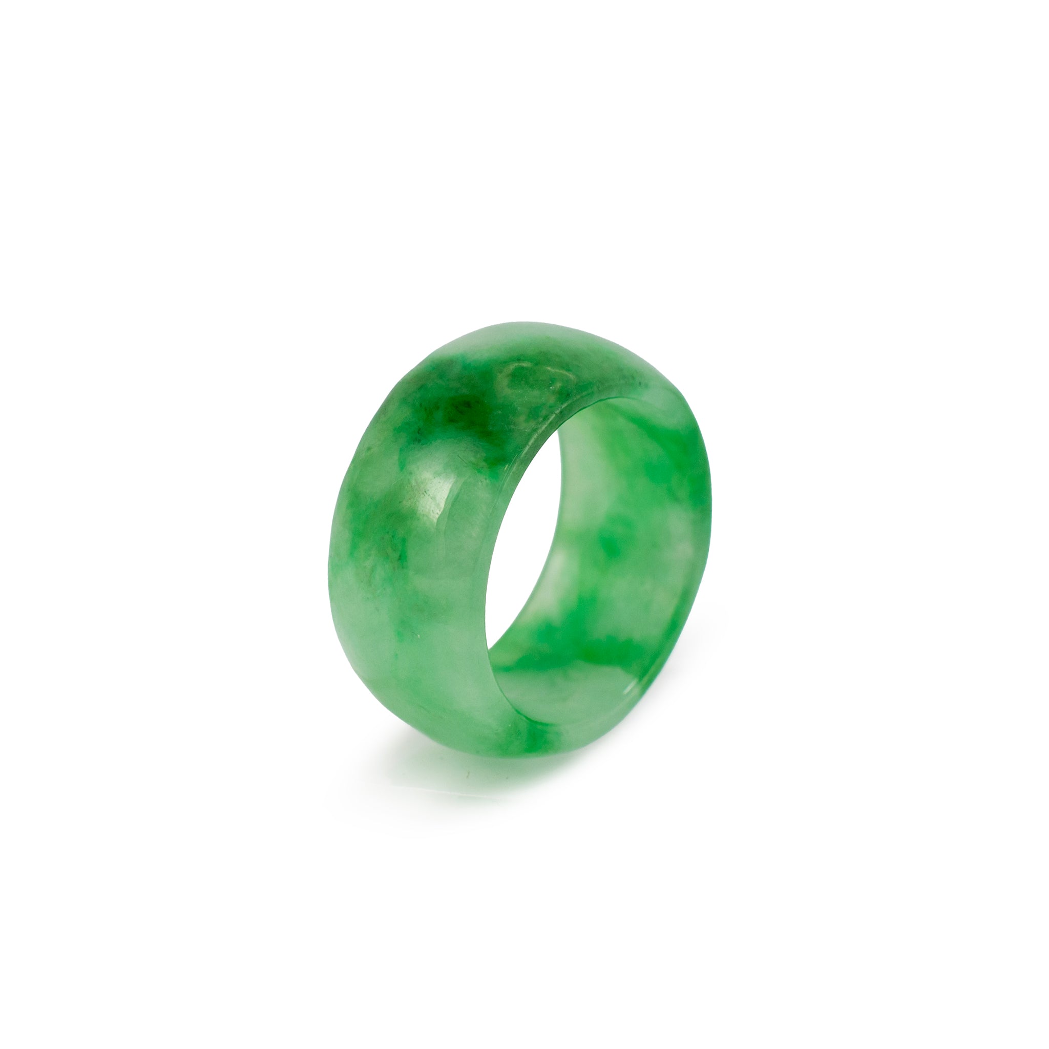Ladies Natural Green 20.30ct Jadeite Jade Band Ring