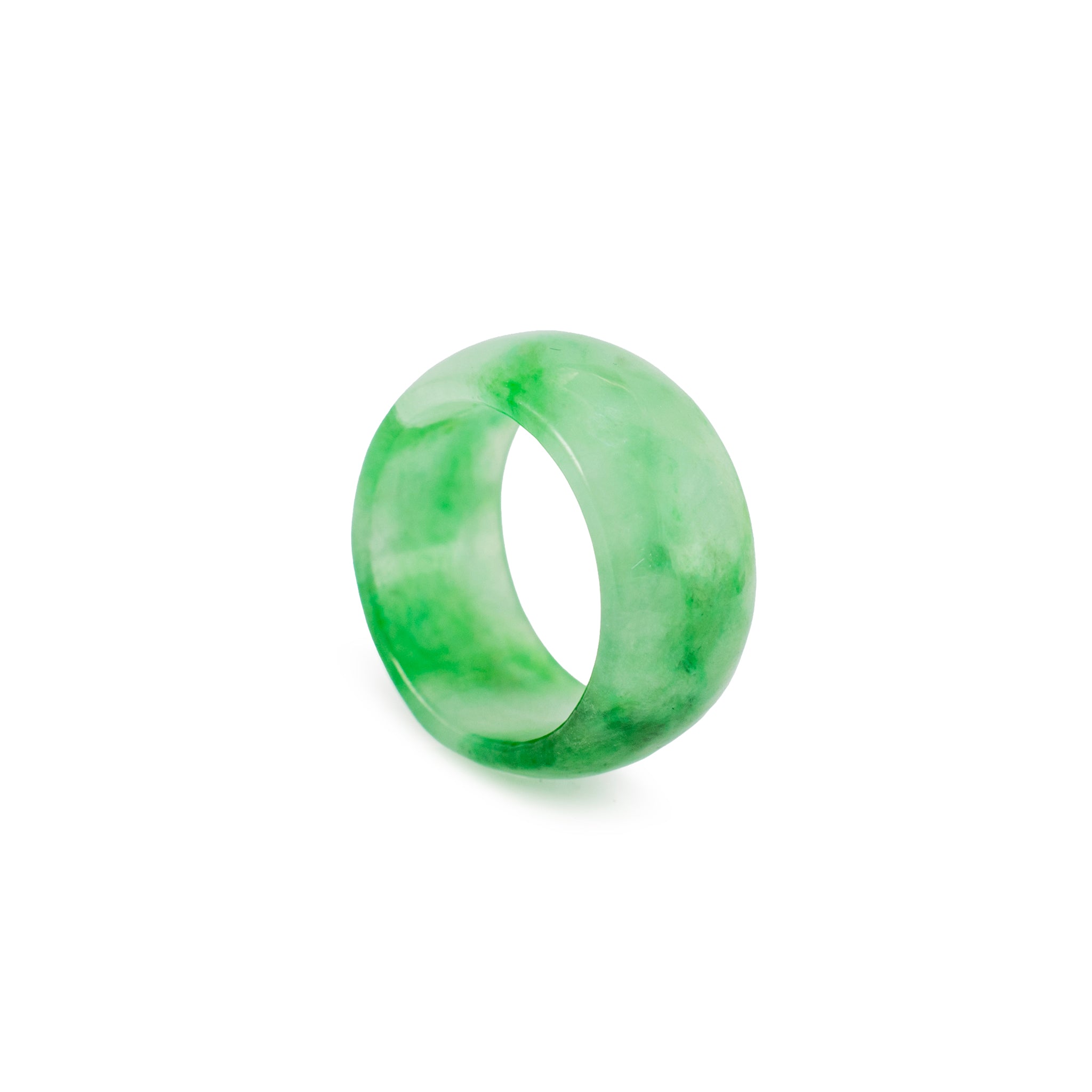 Ladies Natural Green 20.30ct Jadeite Jade Band Ring