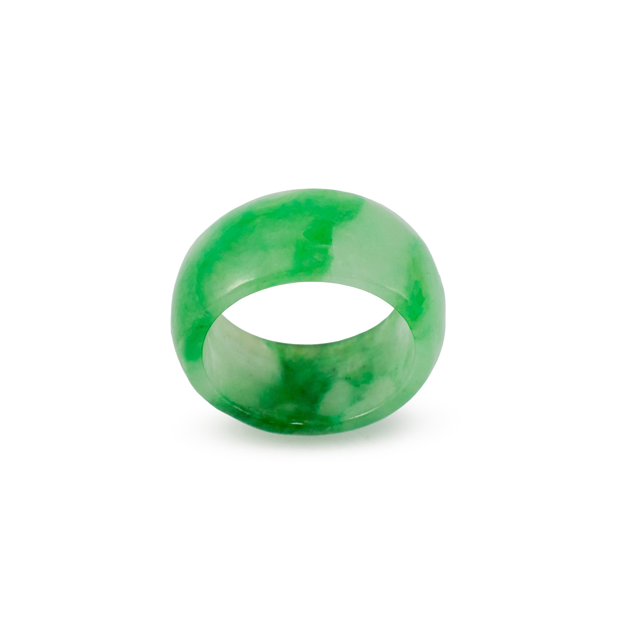Ladies Natural Green 20.30ct Jadeite Jade Band Ring
