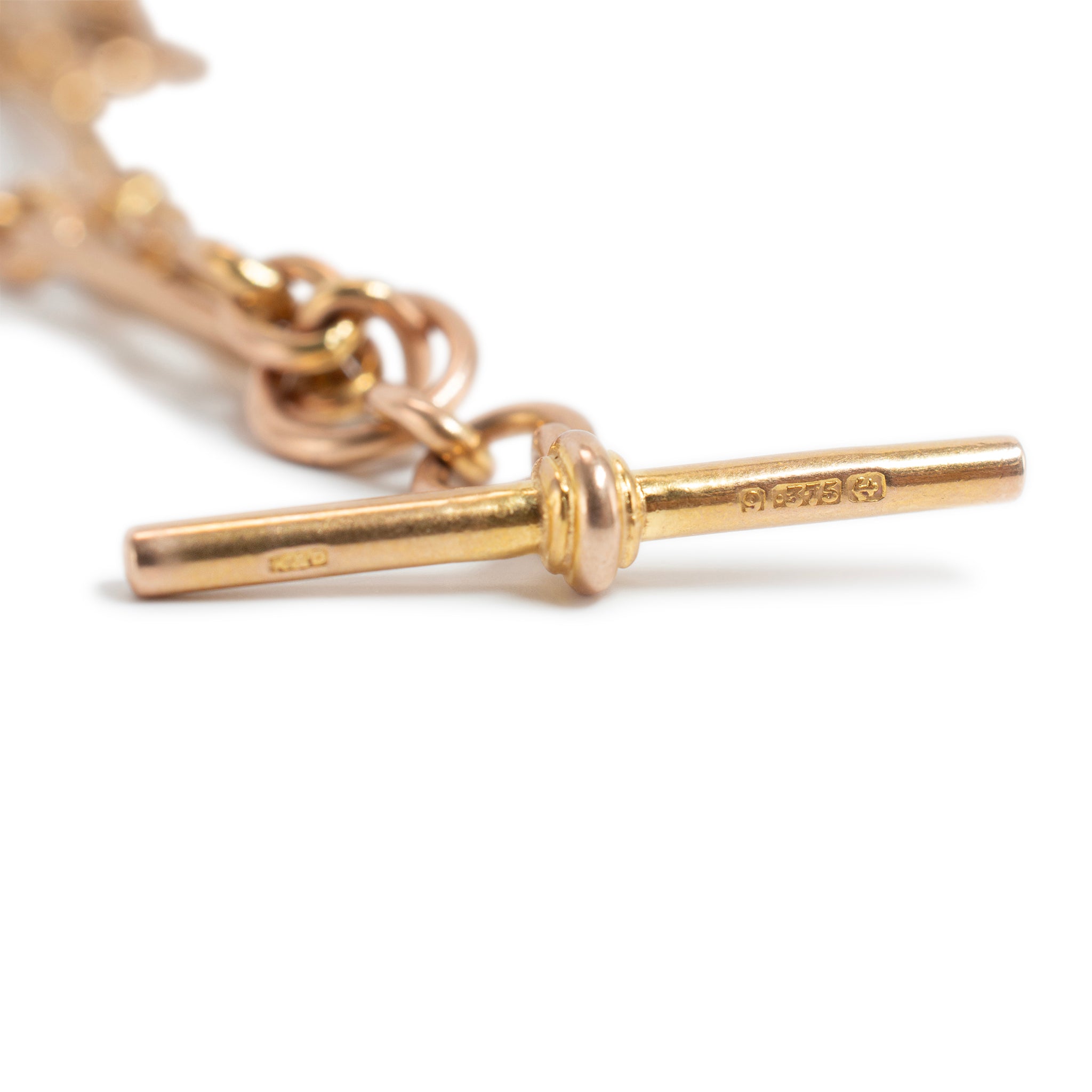 Antique Victorian 9K 375 Gold Watch Chain Paper Clip Link Necklace