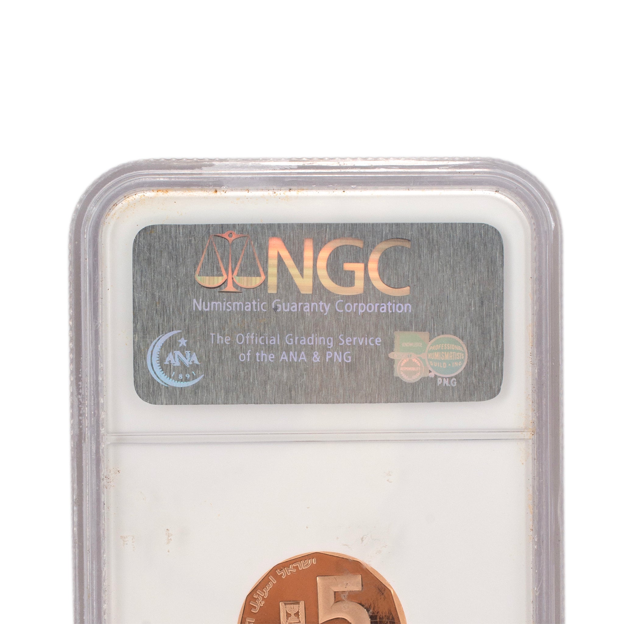 1988 Israel 5 New Sheqalim Caesarea NGC PF69 Ultra Cameo Gold Coin