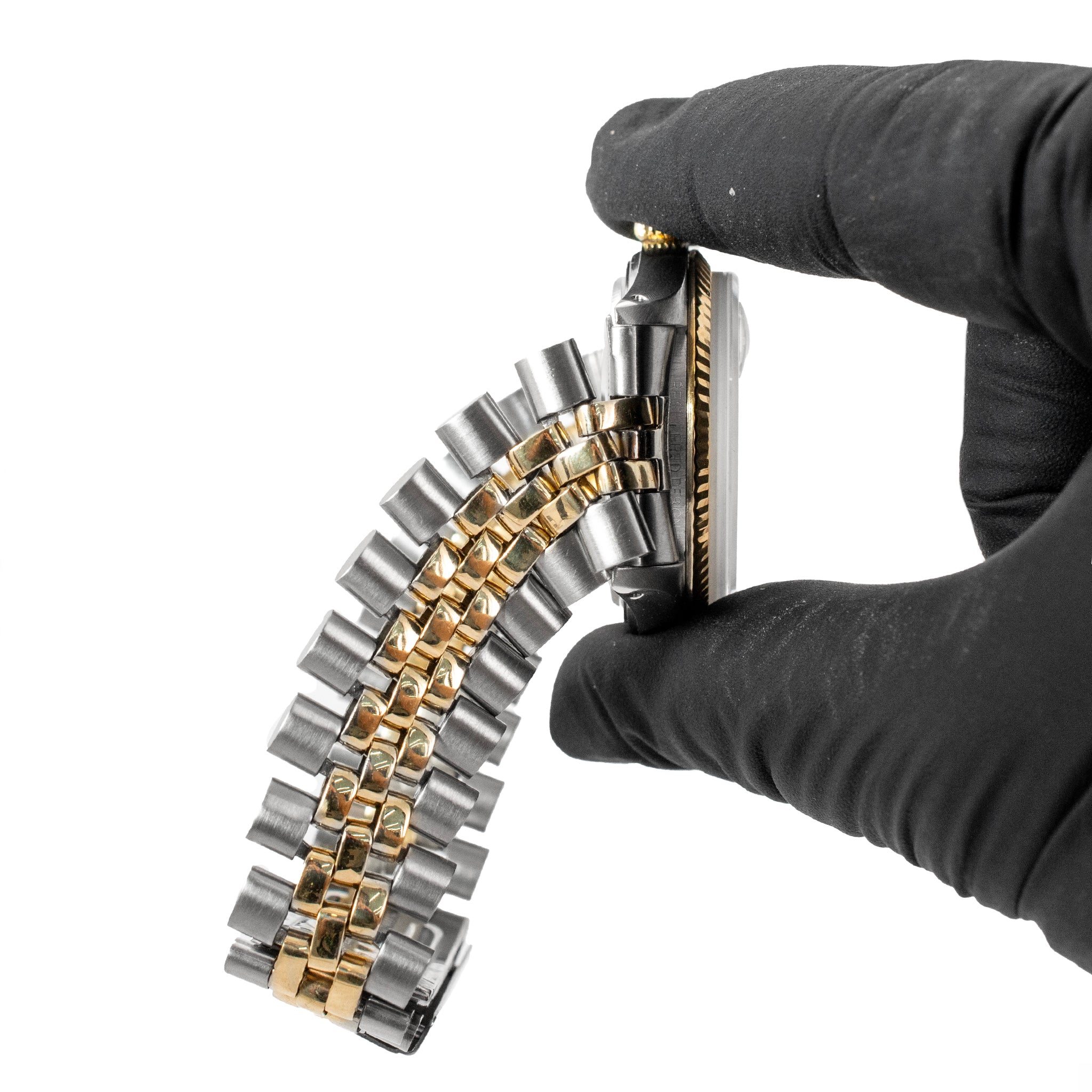 Vintage Rolex Datejust 36MM 1603 Blue Shantung Dial Jubilee Gold Steel Watch