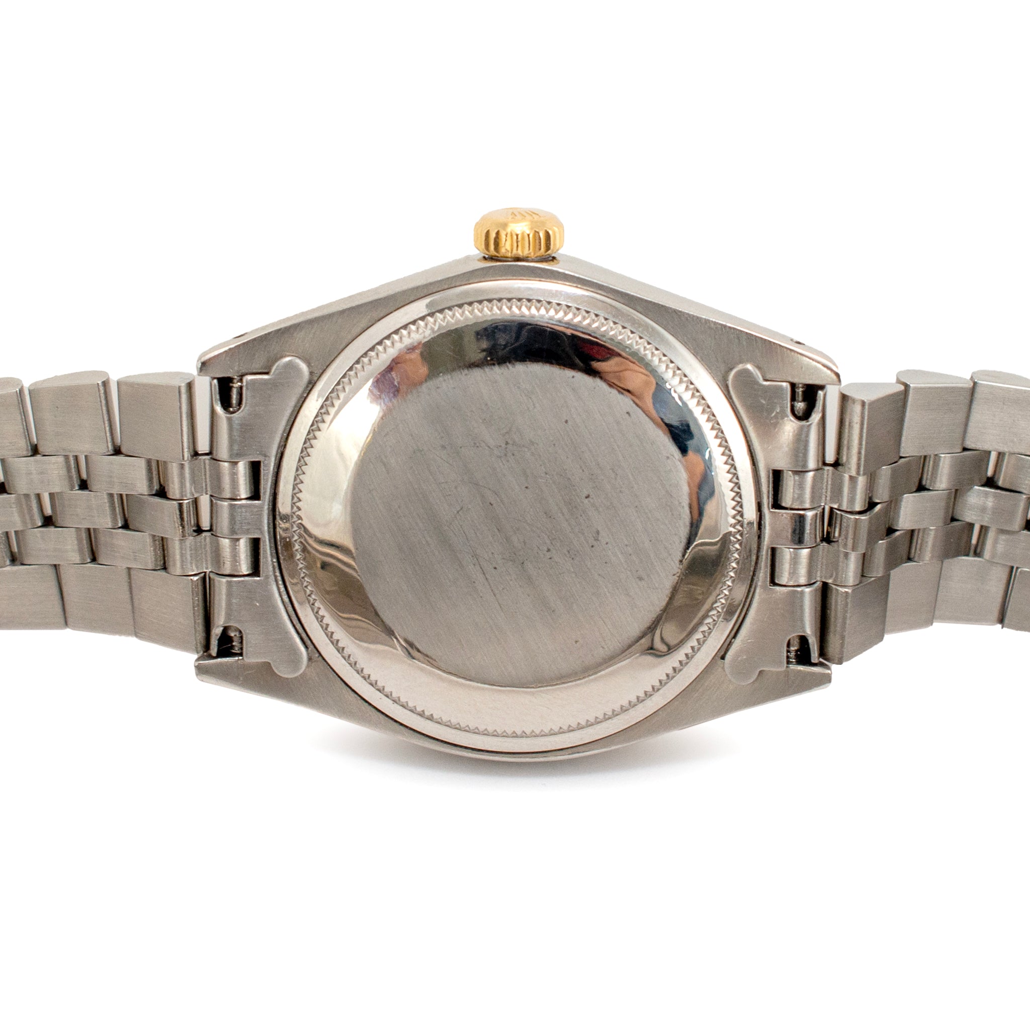 Rolex Oyster Perpetual Date 34MM 1501 Roman Diamond Jubilee Gold Steel Watch