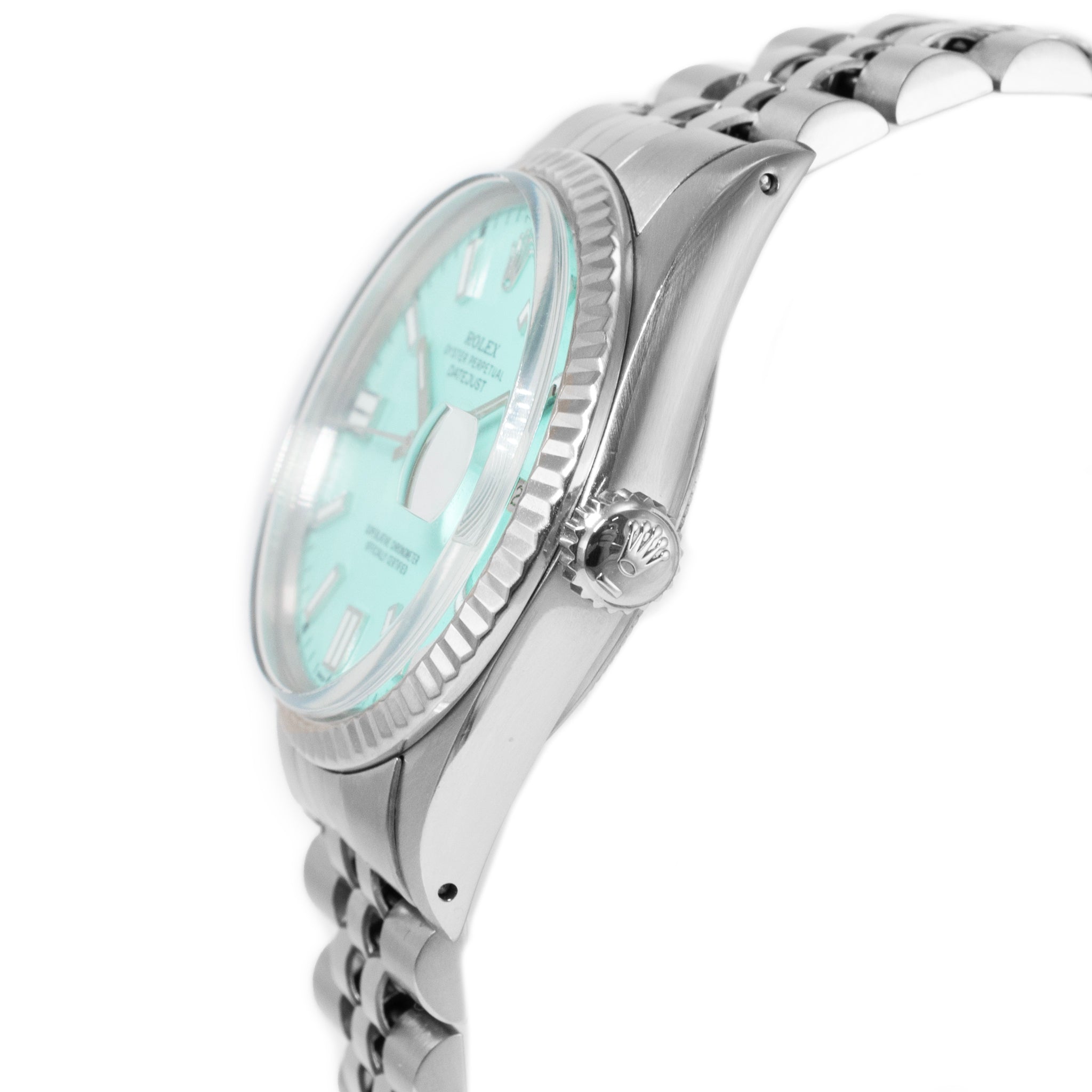 Rolex Datejust 36MM 16014 Turquoise Dial Jubilee Stainless Steel Watch