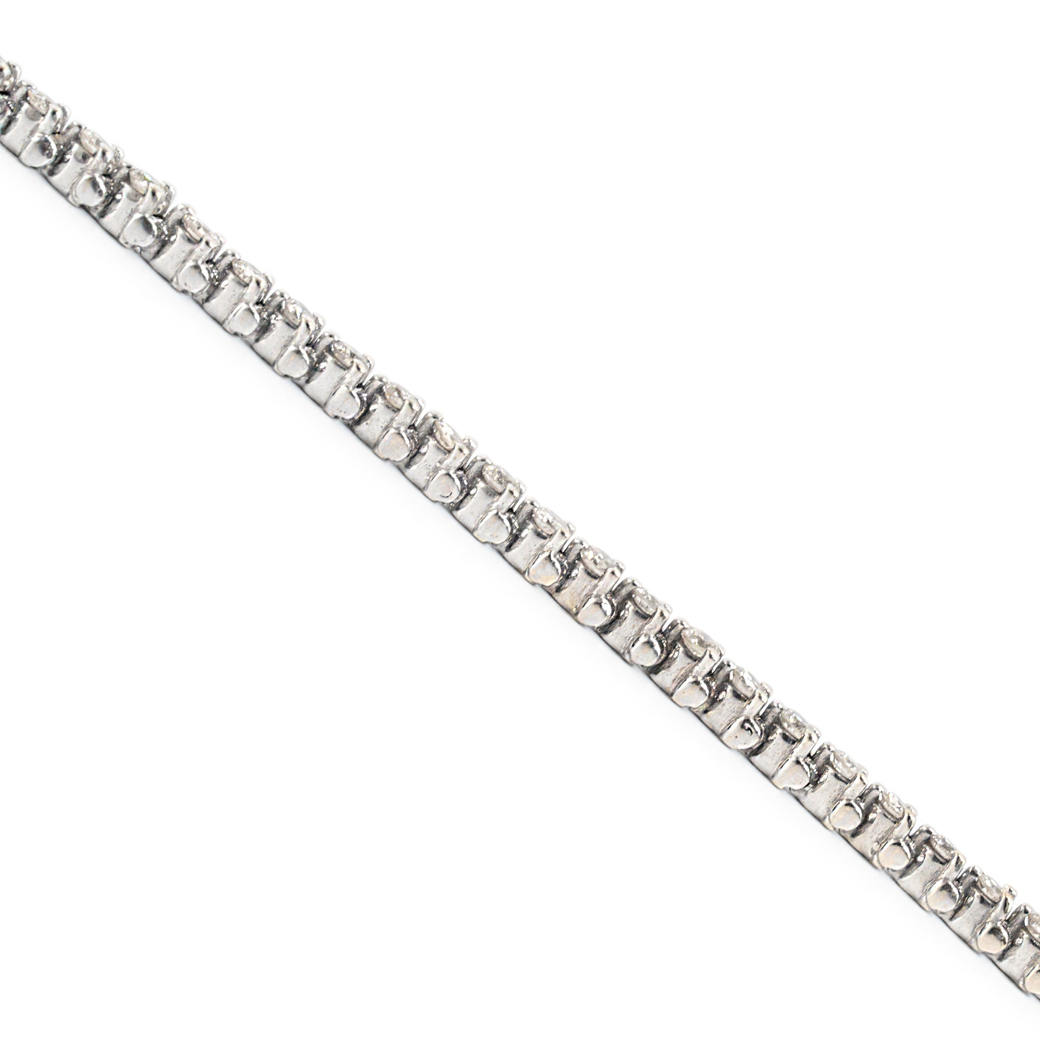 Ladies 14K White Gold 3-Prong 2.28ct Diamond Tennis Bracelet