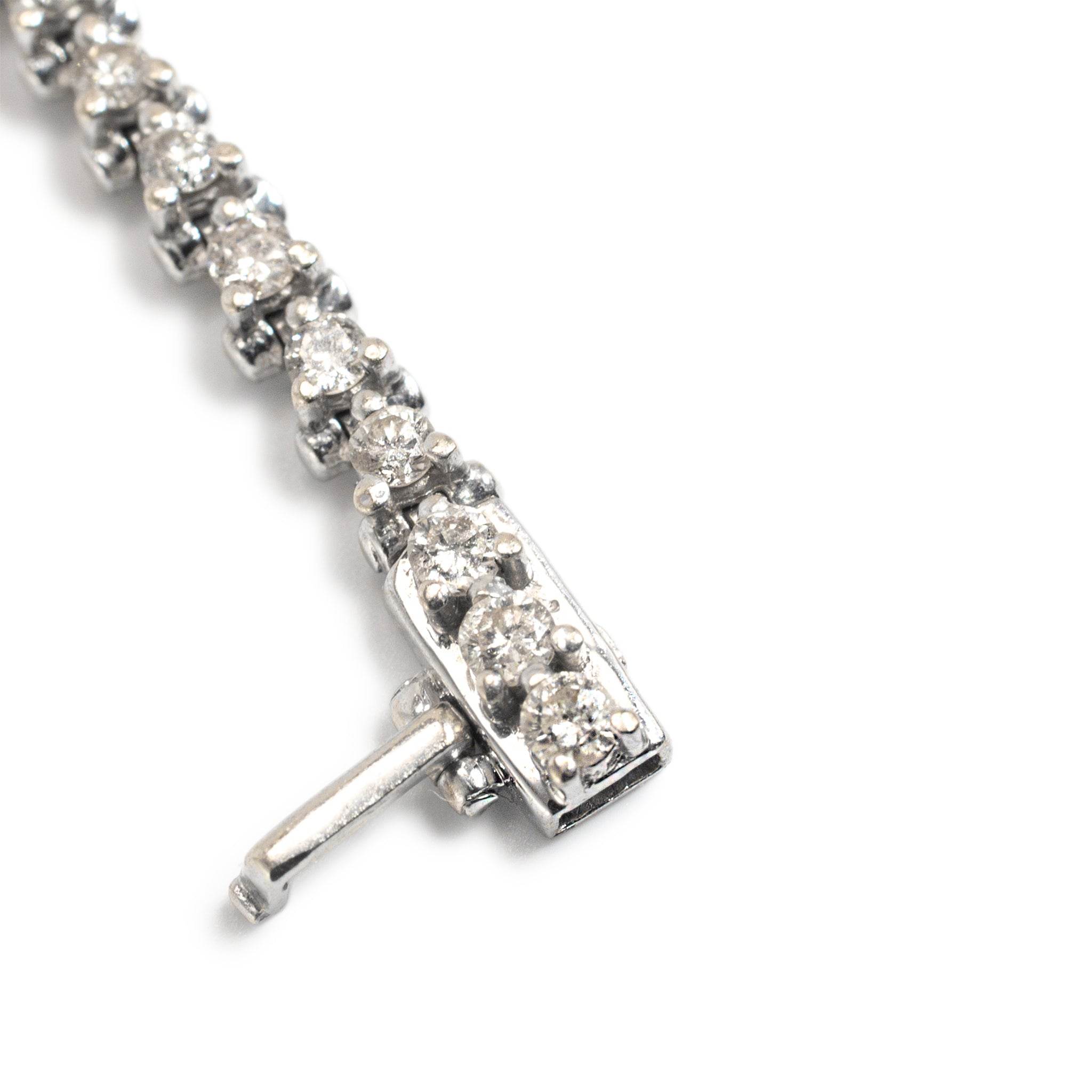 Ladies 14K White Gold 3-Prong 2.28ct Diamond Tennis Bracelet