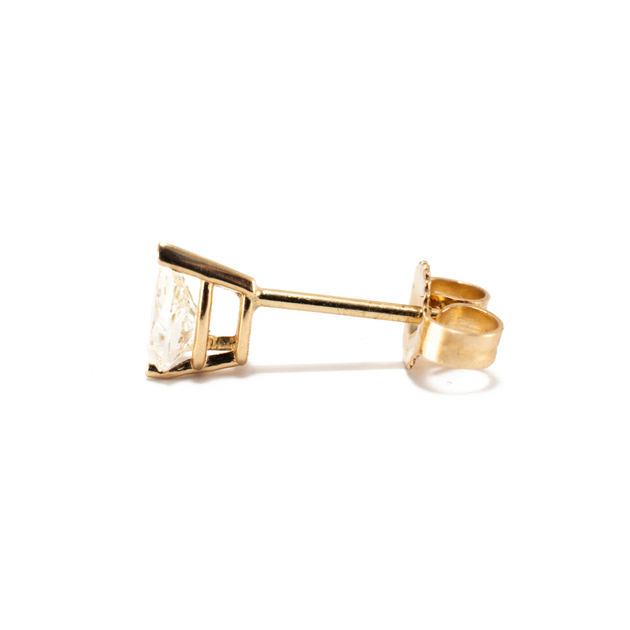 Ladies 14K Yellow Gold 0.44ct Pear Shape Diamond Stud Earrings