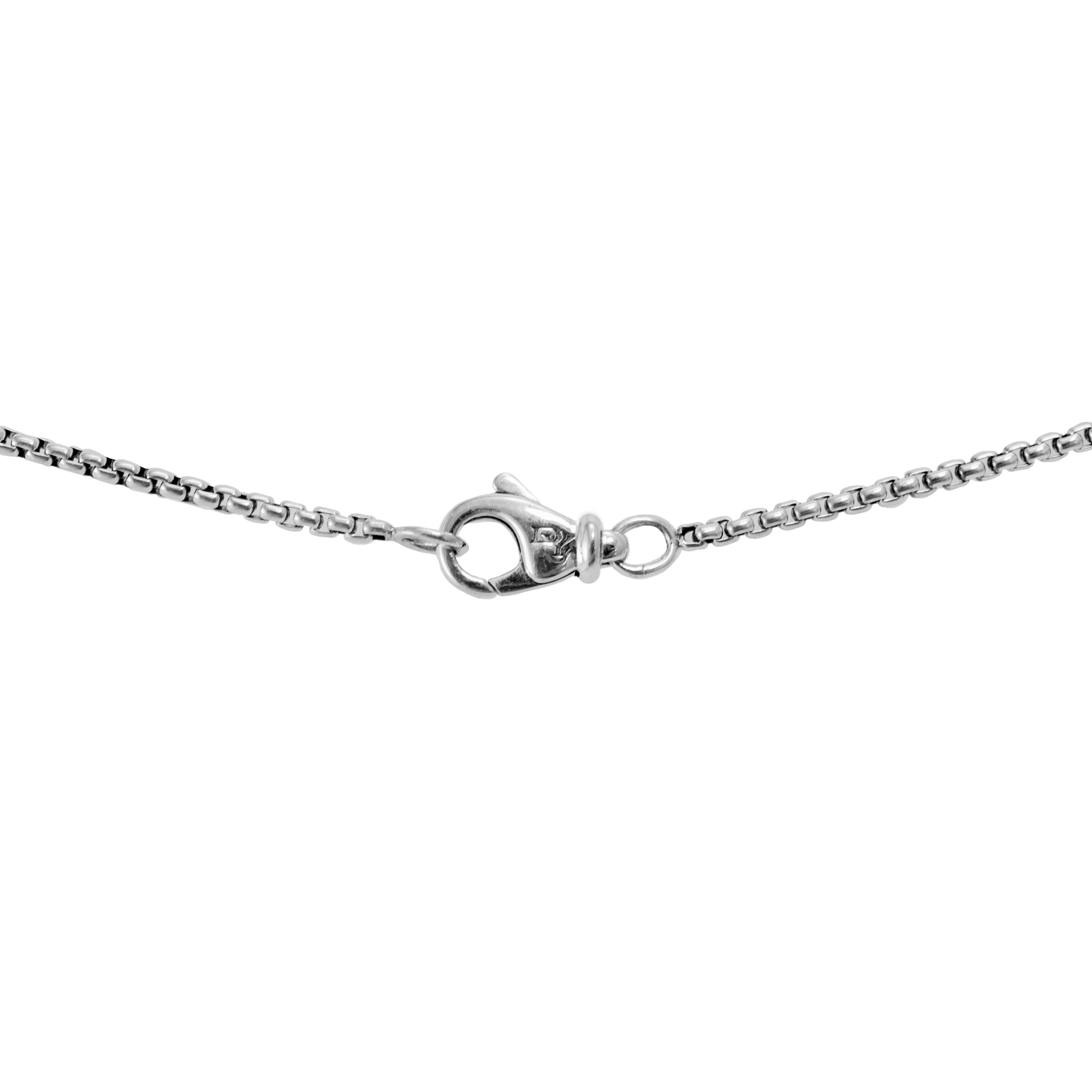 David Yurman 925 Sterling Silver Black Onyx Diamond Dog Tag Pendant Necklace