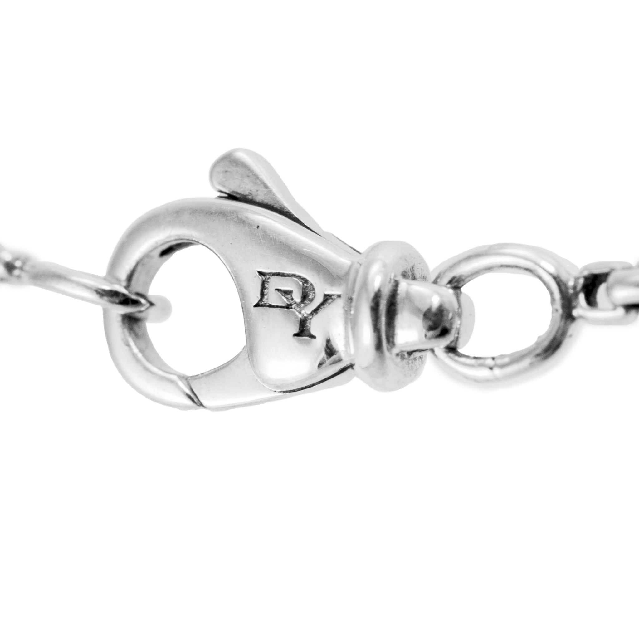 David Yurman 925 Sterling Silver Black Onyx Diamond Dog Tag Pendant Necklace
